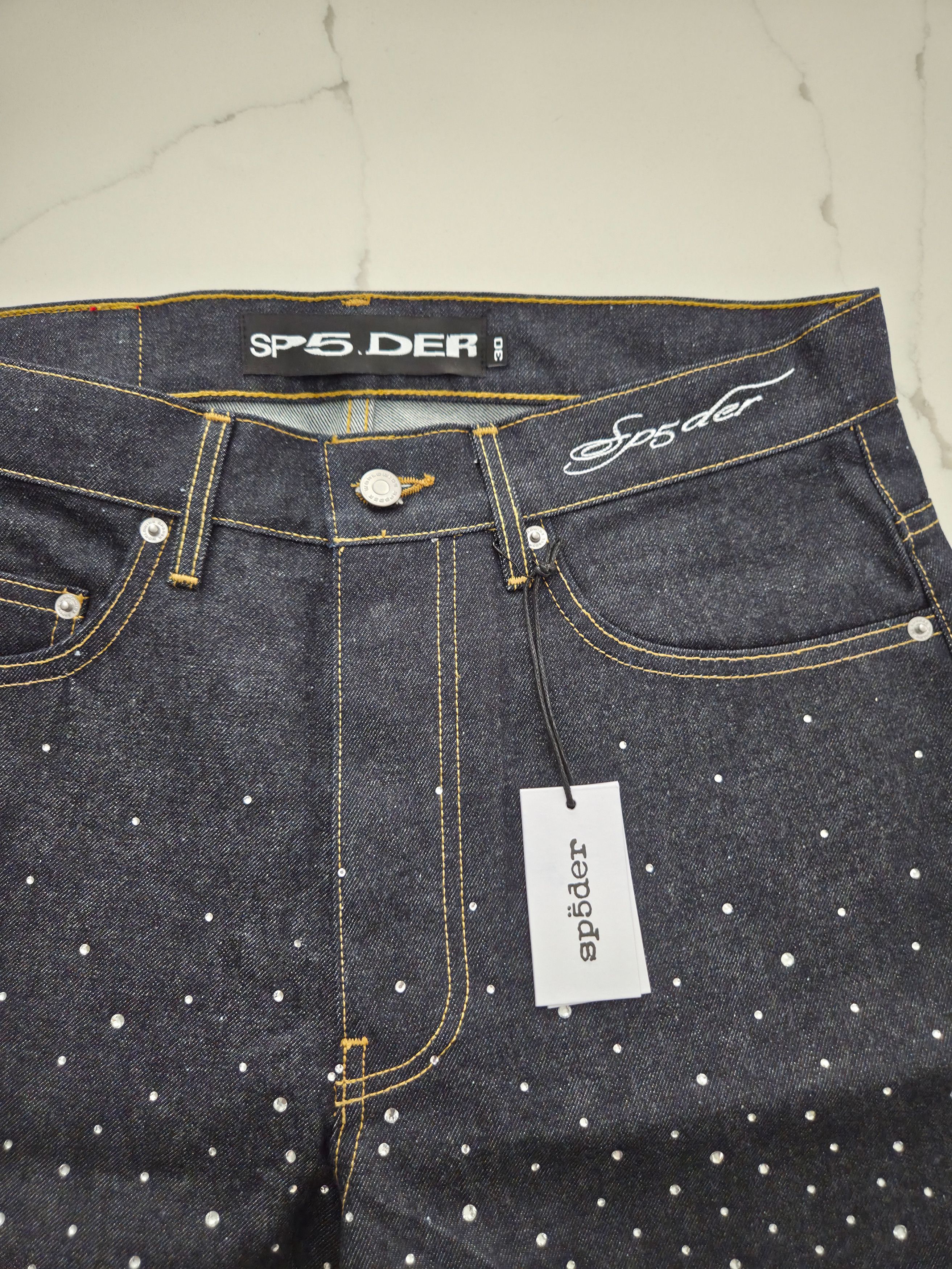 Sp5der Star Dust Rhinestone Shorts Size US 30 / EU 46 - 3 Thumbnail