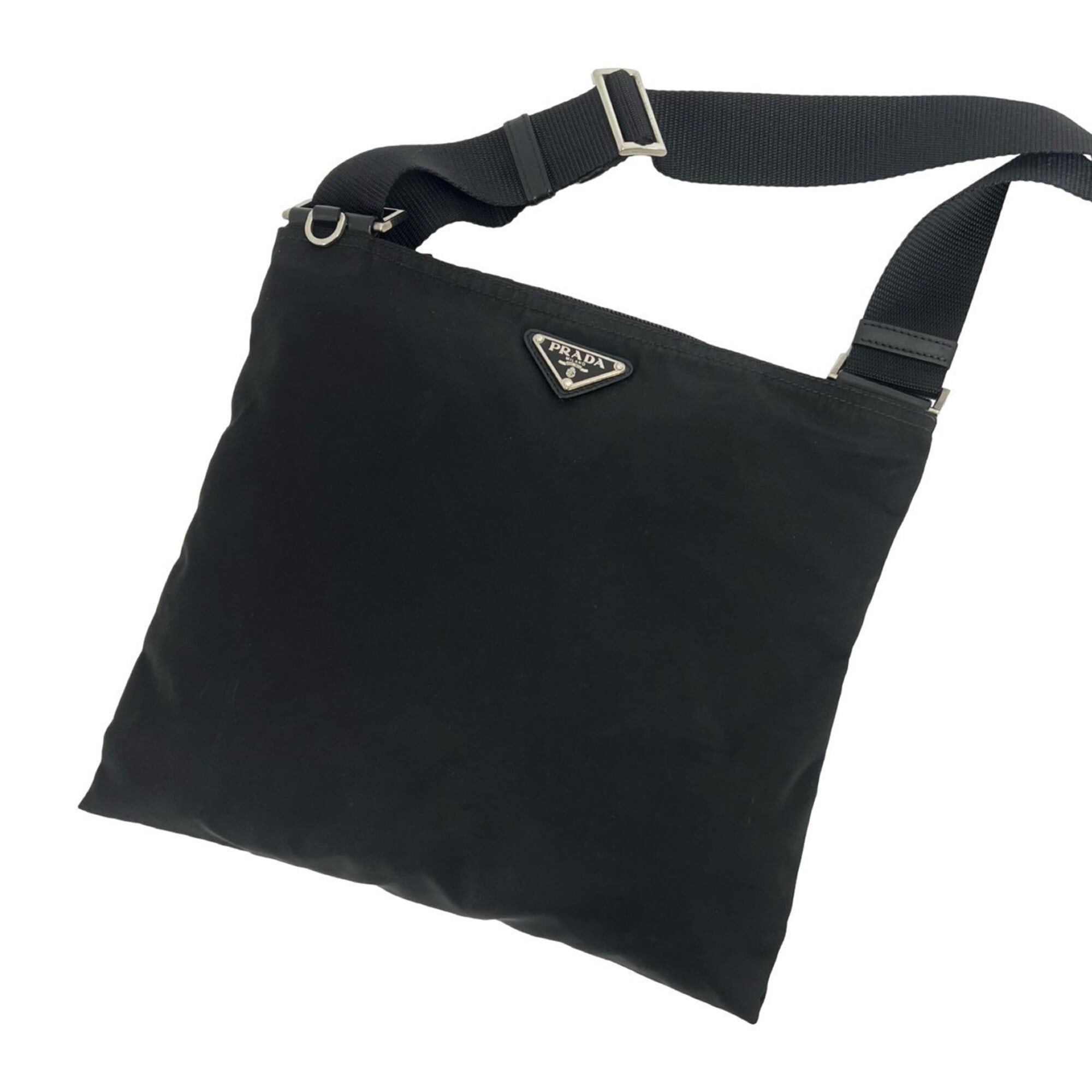 Prada Prada Triangle Logo Hardware Tessuto Nylon Mini Shoulder Bag Handbag Pouch Sacoche Black 237-5 Size ONE SIZE - 1 Thumbnail