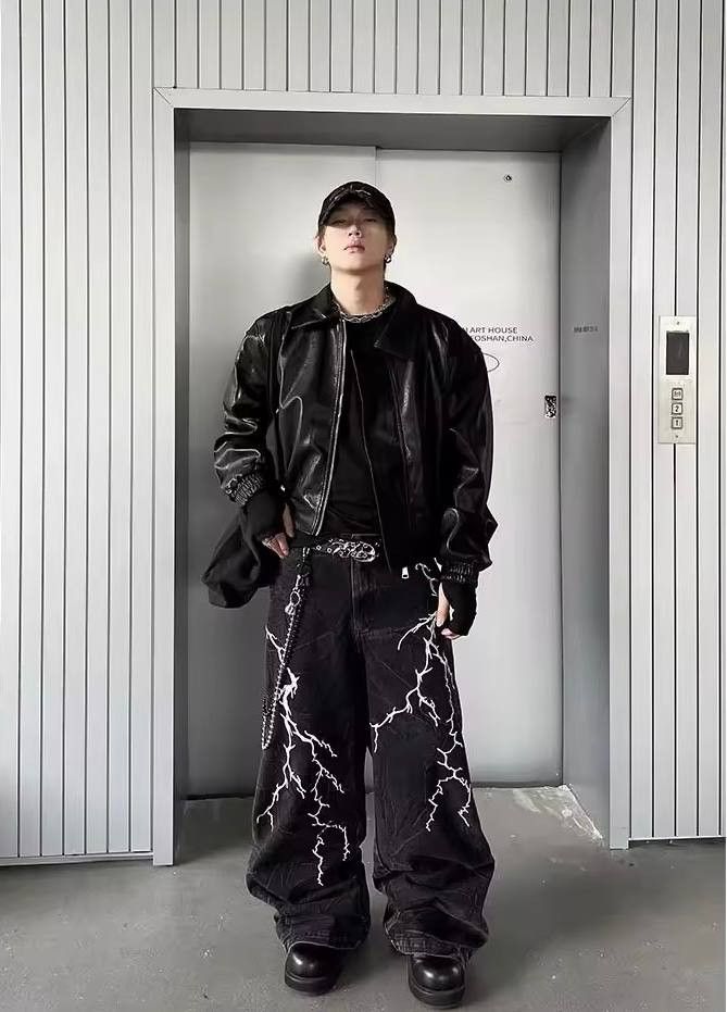 Japanese Brand × Vintage baggy stylish jeans with a zipper image Size US 34 / EU 50 - 2 Thumbnail