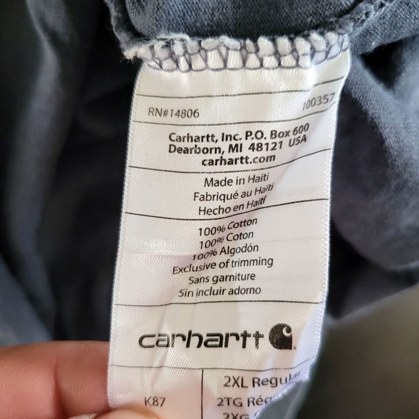 Carhartt VINTAGE Carhartt Navy Blue T-Shirt 2XL Original Fit Tee Mens Shirt Navy 2XL Carhartt Tee 90s event era Size US XXL / EU 58 / 5 - 8 Thumbnail
