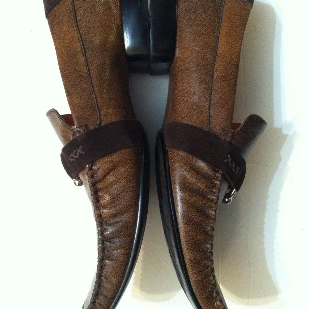 Robert Wayne ROBERT WAYNE MENS BROWN SLIP-ON DRESS SHOES SIZE: 10M Size US 10 / EU 43 - 6 Thumbnail