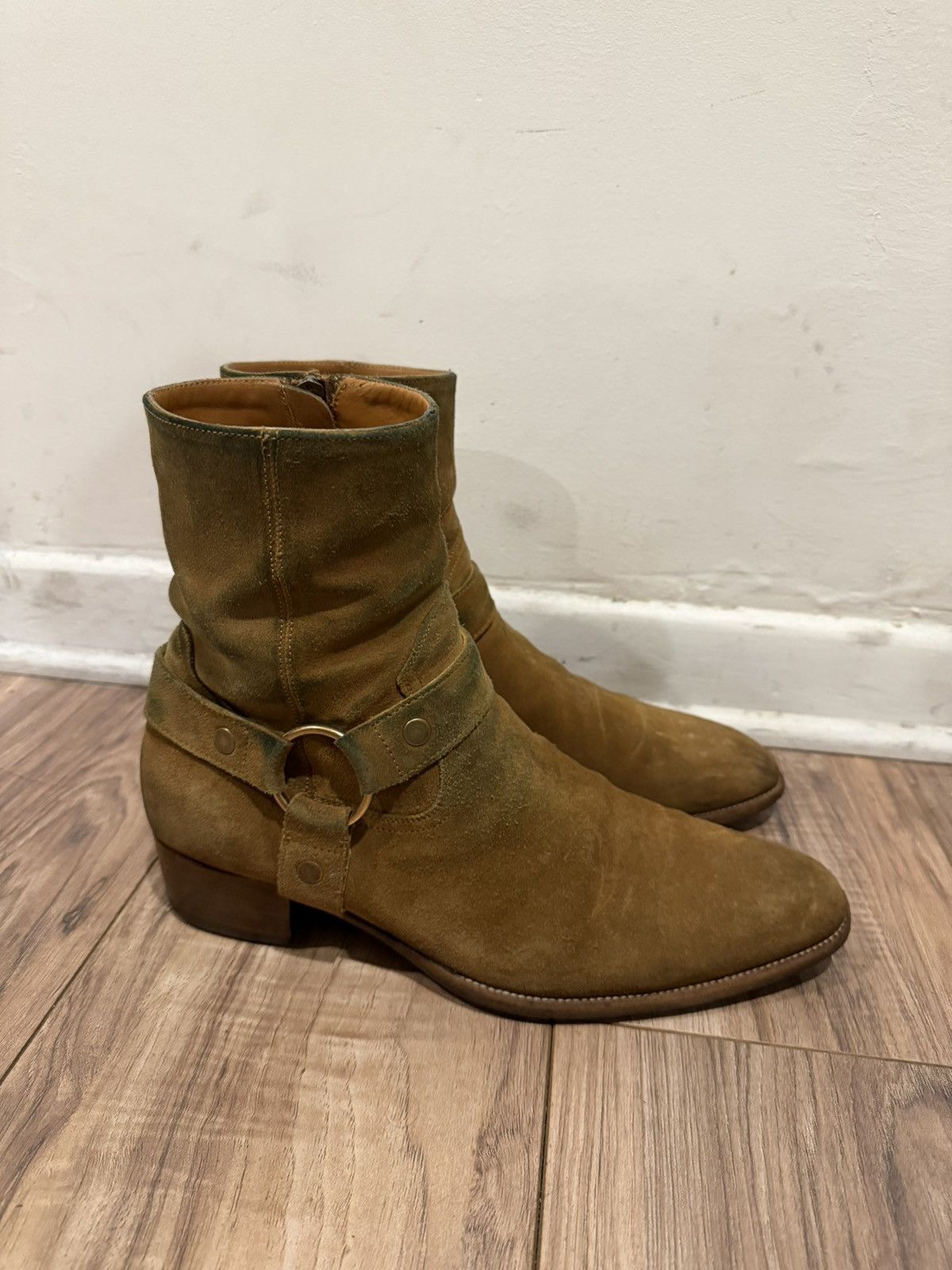 Saint Laurent Paris Nut Suede Harness Wyatt Boots 44 Size US 11 / EU 44 - 1 Thumbnail