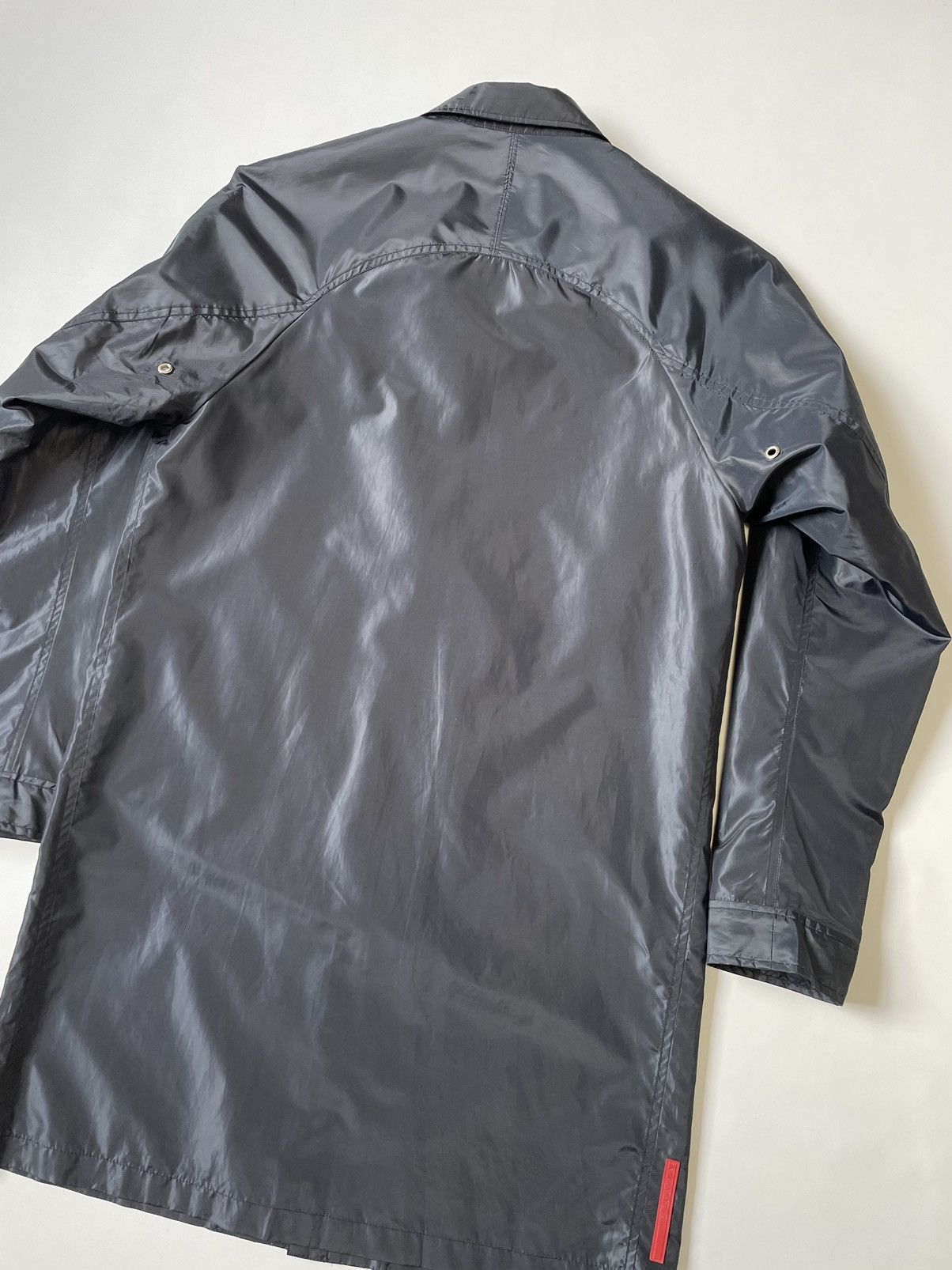 Prada Dark Blue Nylon Zip Mac Jacket Size US M / EU 48-50 / 2 - 18 Thumbnail