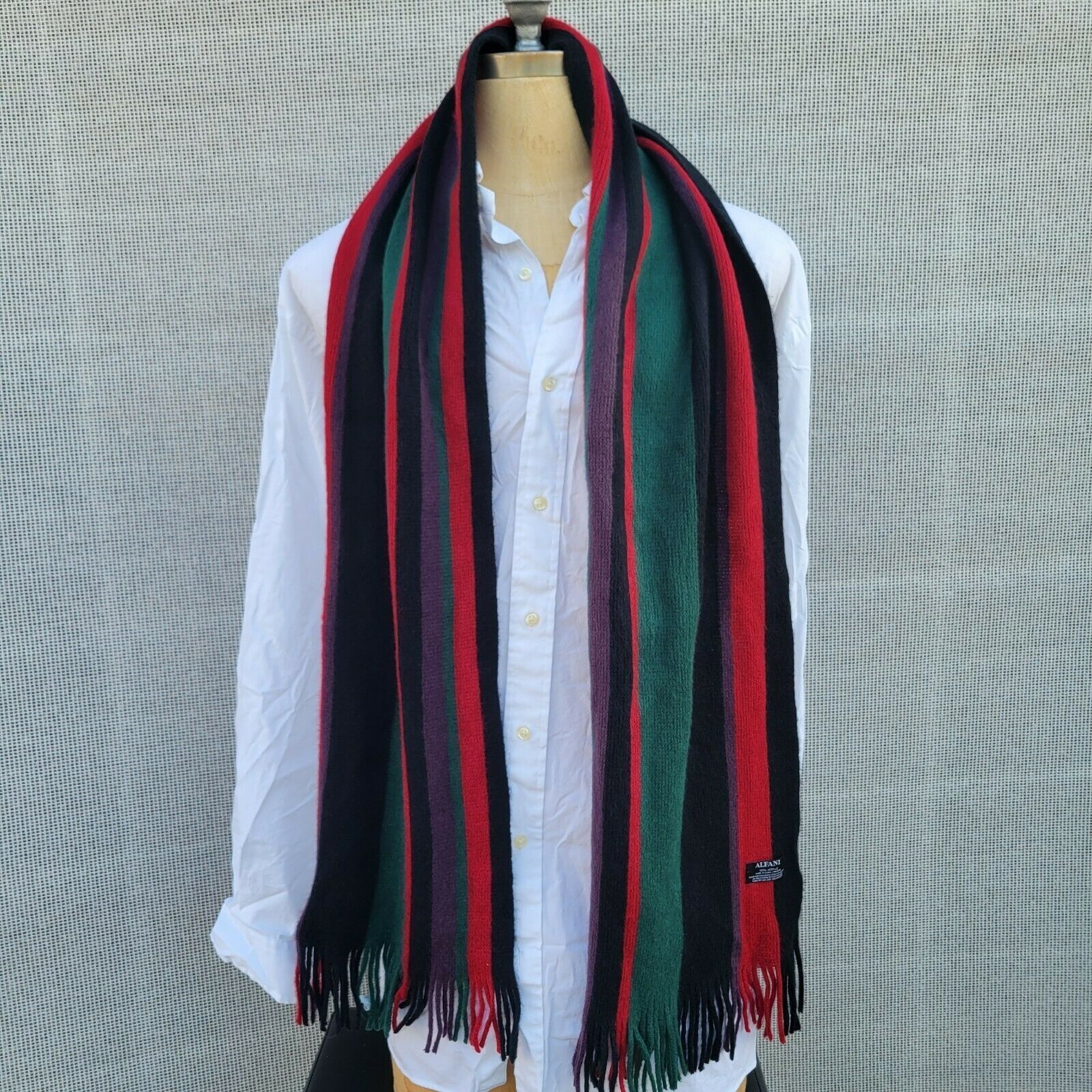 Alfani Alfani Unisex Men's Knit Striped Scarf One Size Size ONE SIZE - 2 Thumbnail