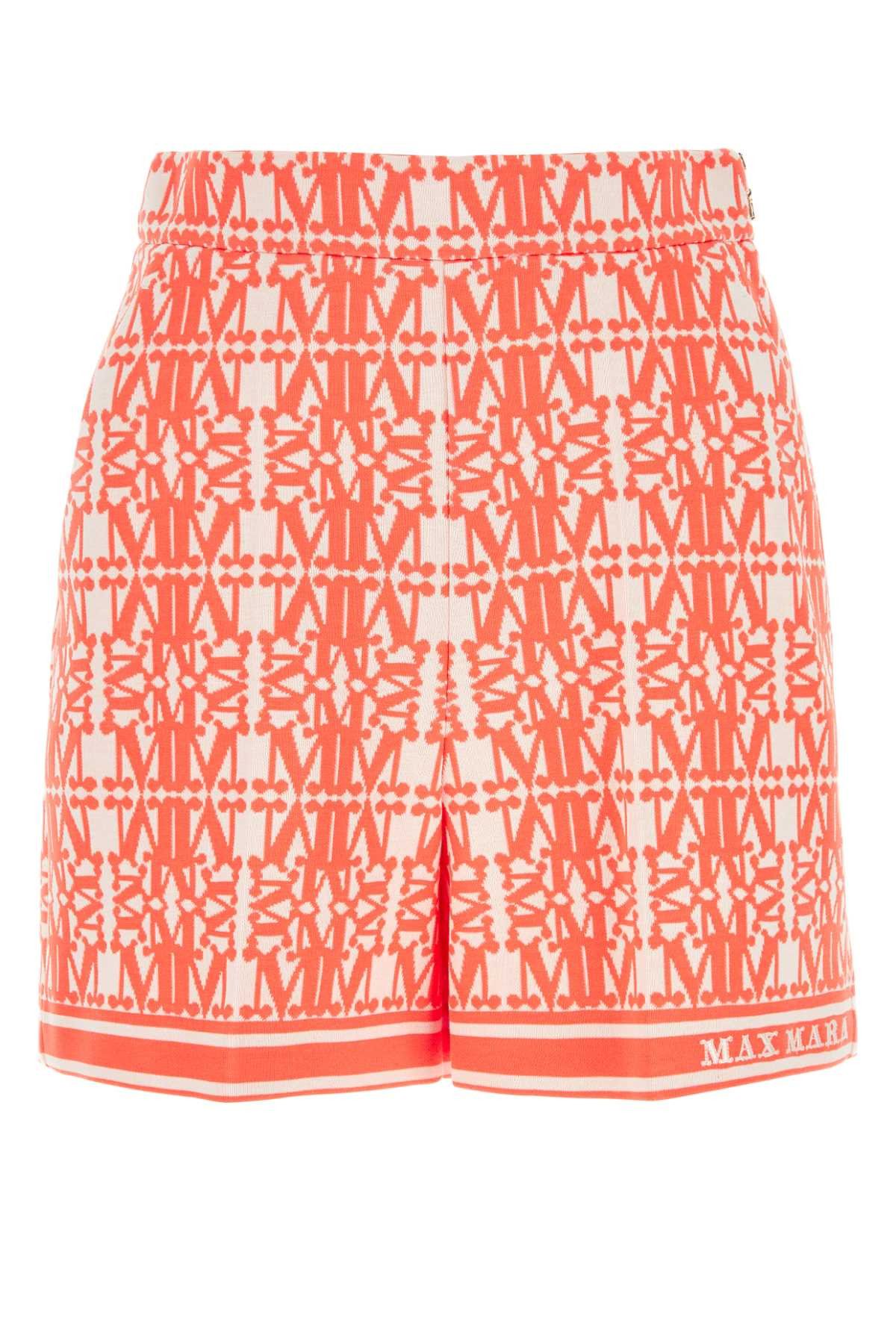 image of Max Mara Embroidered Cotton Blend Anagni Shorts in Printed, Women's (Size 27)