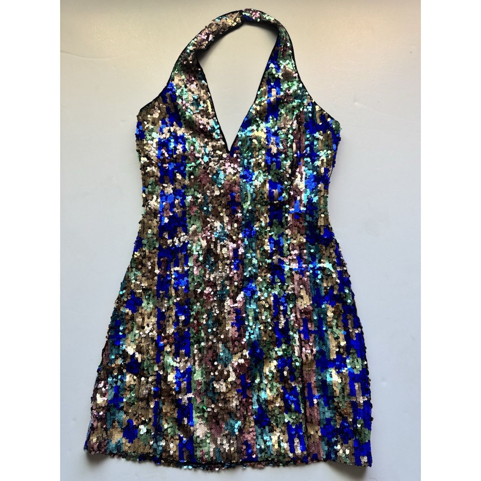 Nasty Gal Nasty Gal Premium Sequin Halterneck Mini Dress size 0 Size XS / US 0-2 / IT 36-38 - 3 Thumbnail