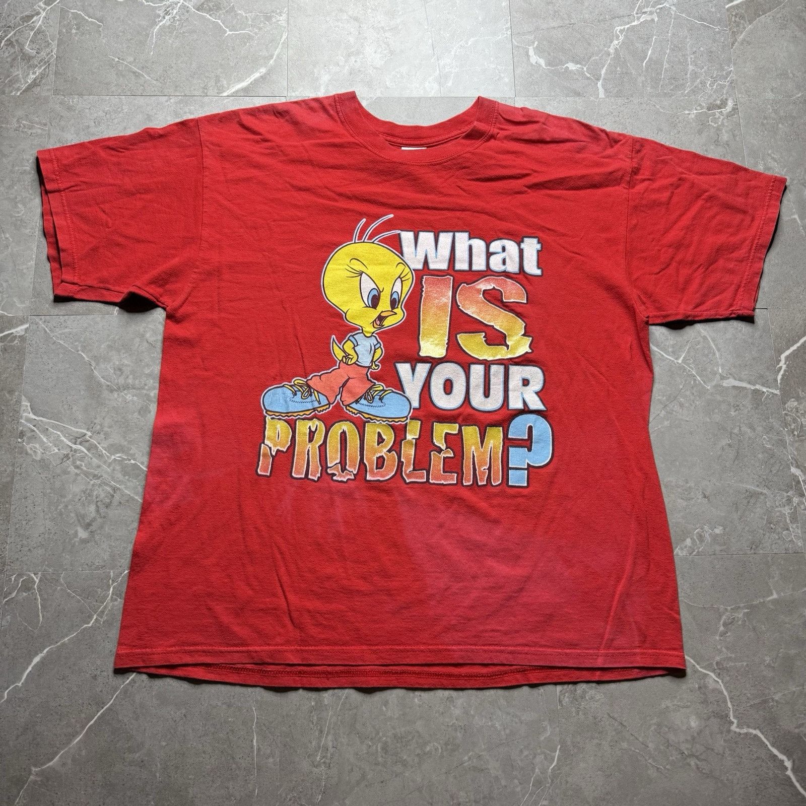 Vintage Vintage Looney Tunes Tweety Bird Your Problem T-Shirt XL Size US XL / EU 56 / 4 - 1 Thumbnail
