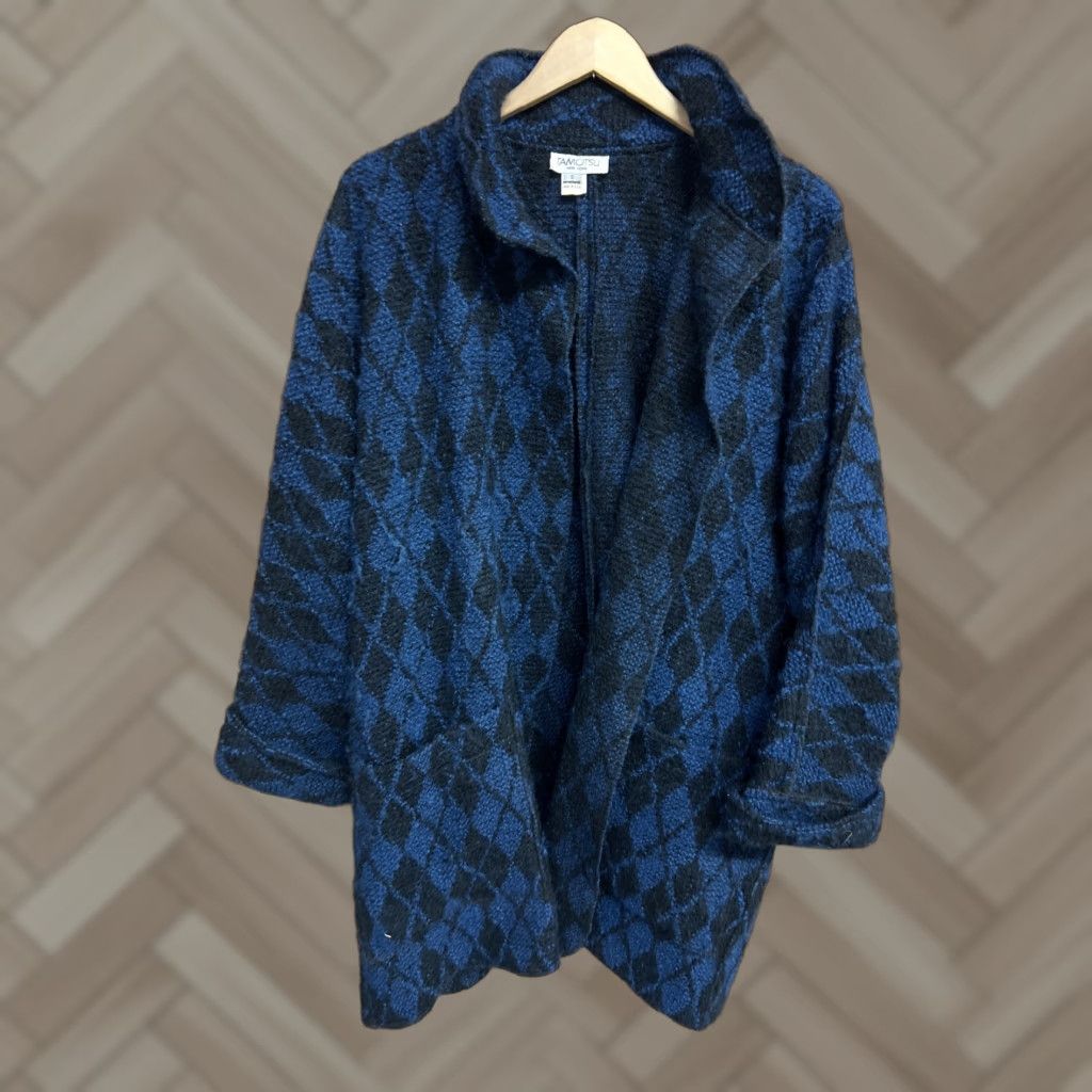 Vintage VINTAGE Tamotsu Jacket Coat Womens Blue Mohair Wool Small Size S / US 4 / IT 40 - 1 Thumbnail