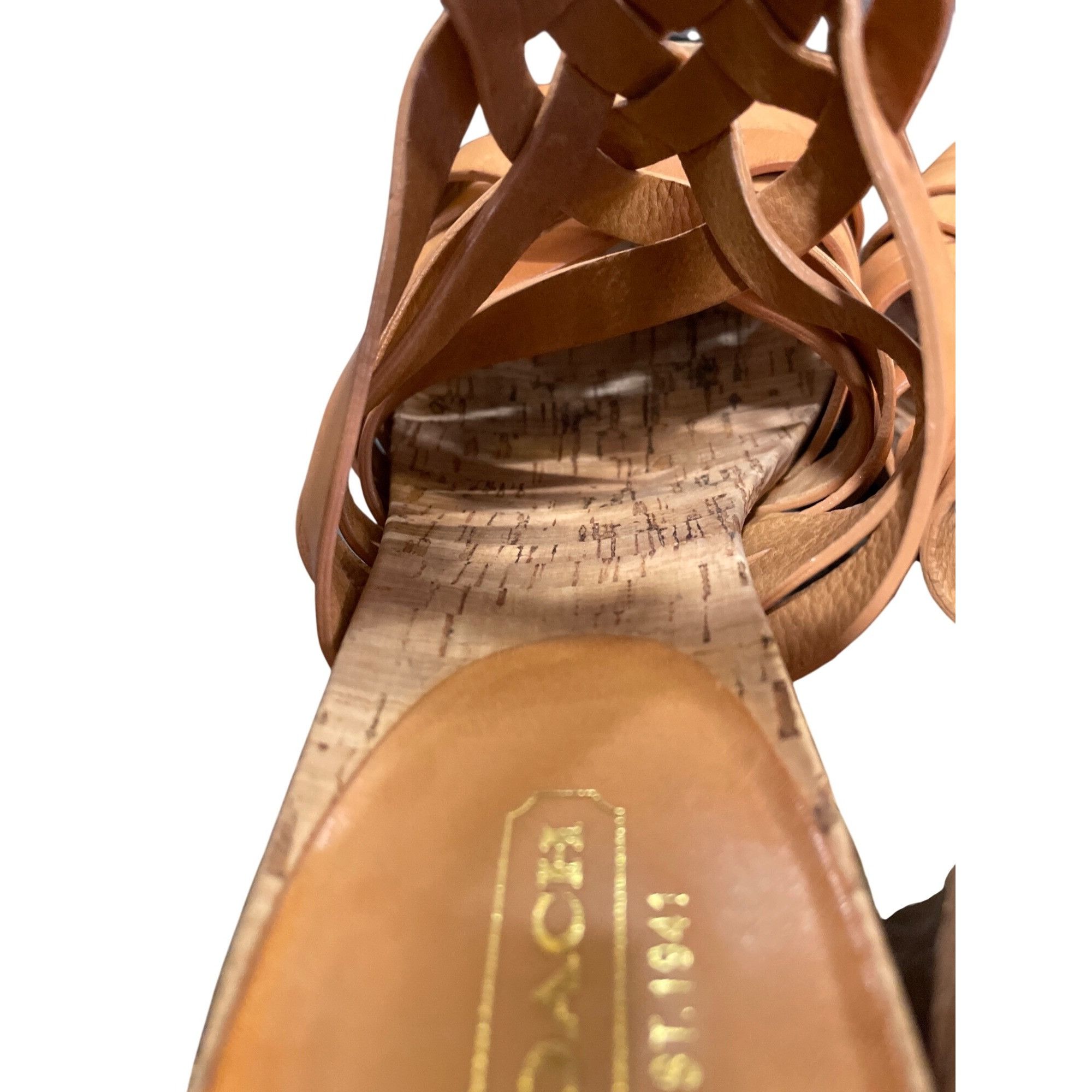 Coach Coach wms brown leather strappy open toe 4" block dress heel Size US 9 / IT 39 - 7 Thumbnail