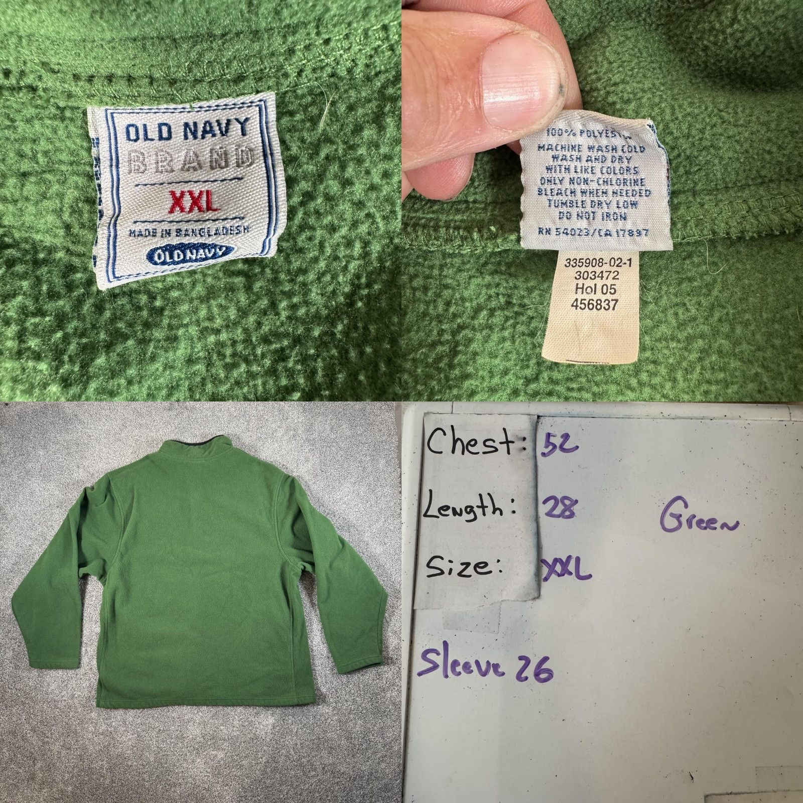 Old Navy VINTAGE Old Navy Sweatshirt Pullover Jacket 2XL Green Men Fleece Zip Pockets 1/4 Zip 80s 90s Gorpcore Size US XXL / EU 58 / 5 - 8 Thumbnail