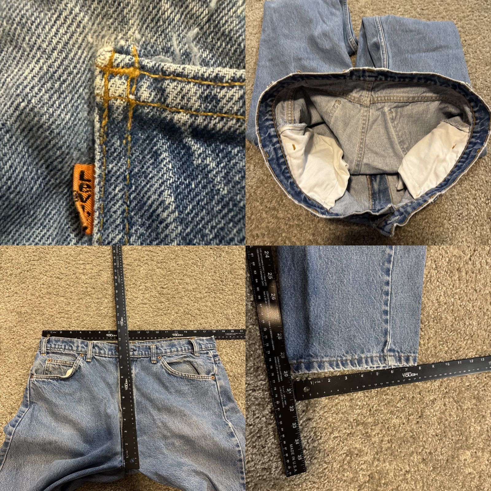 Levi's VINTAGE Levi’s 505 Orange Tab Straight Leg Jeans 36x30 Men Regular Denim Orange 505 Jeans Mens Size US 36 / EU 52 - 9 Thumbnail