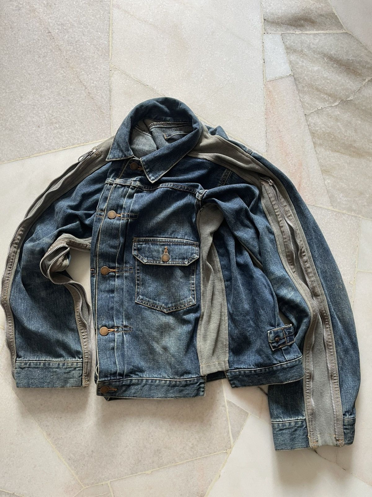 Maison MIHARA YASUHIRO Miharayasuhiro Hybrid TYPE 2 Denim Jacket 10 Size US S / EU 44-46 / 1 - 8 Thumbnail