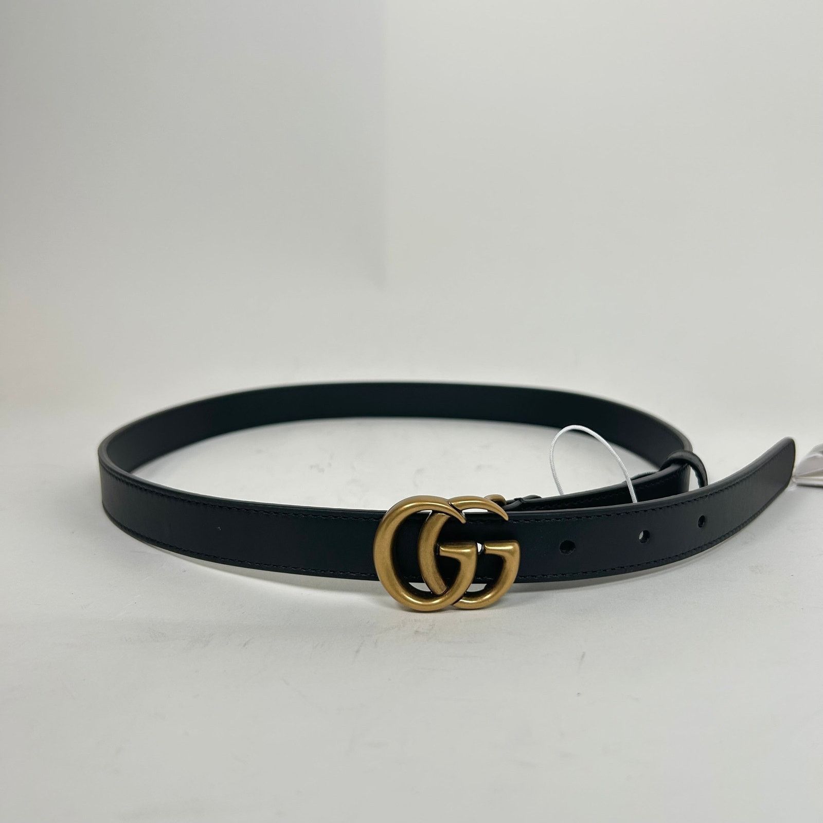Gucci Black/Gold Small GG Belt SIze 75