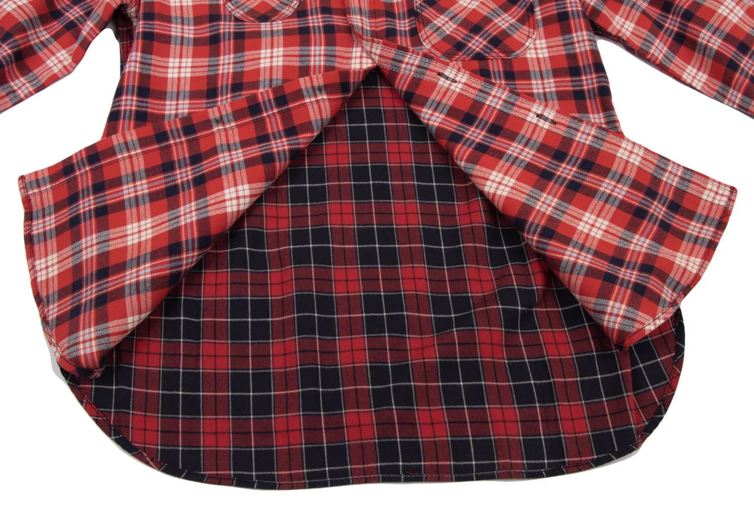 Junya Watanabe Checkered Flannel Shirt in Red and Navy, Size XS Size US XS / EU 42 / 0 - 12 Thumbnail