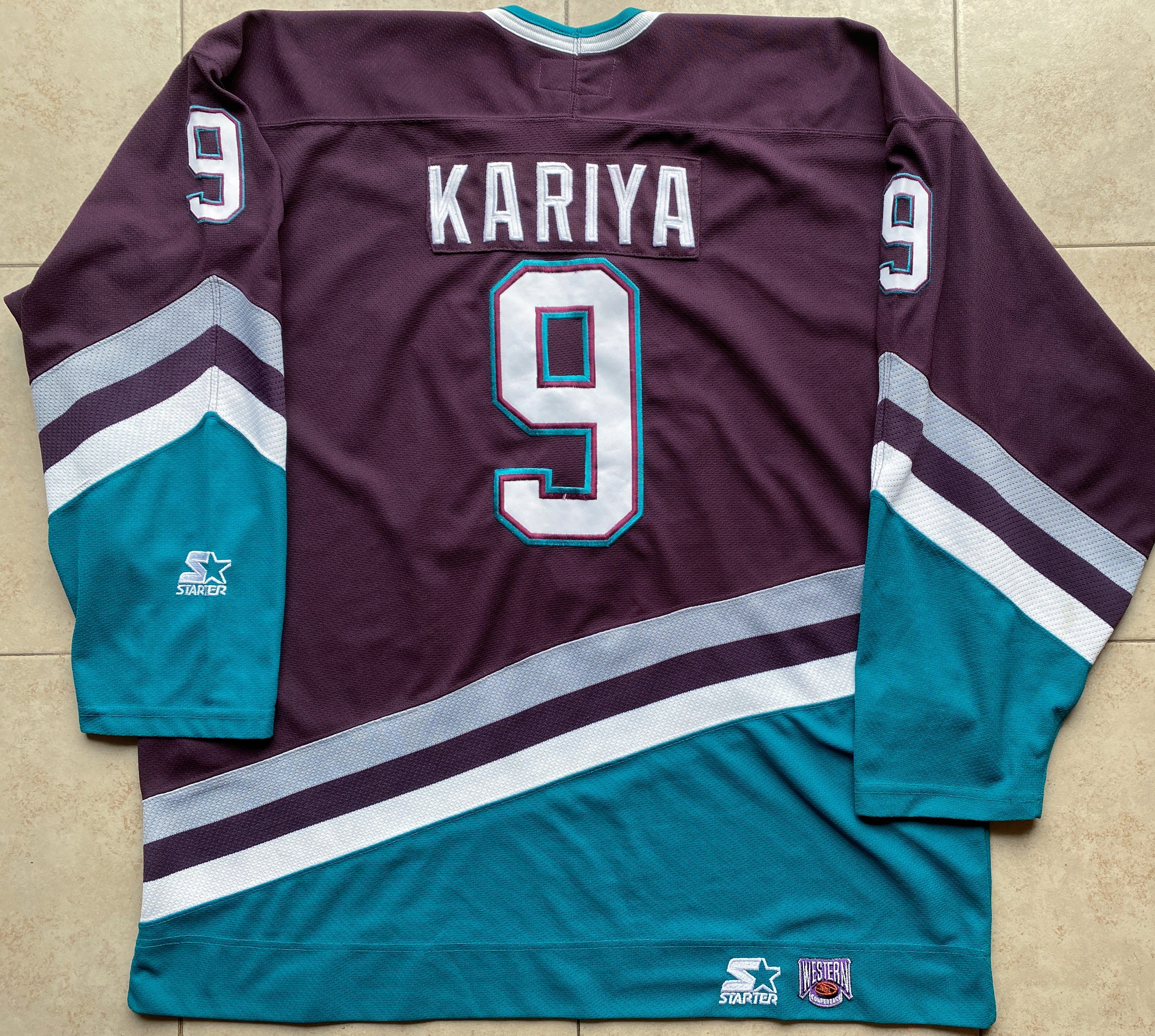 NHL Paul KARIYA #9 Anaheim Mighty Ducks 90s jersey 2X NHL vtg Size US XXL / EU 58 / 5 - 7 Thumbnail