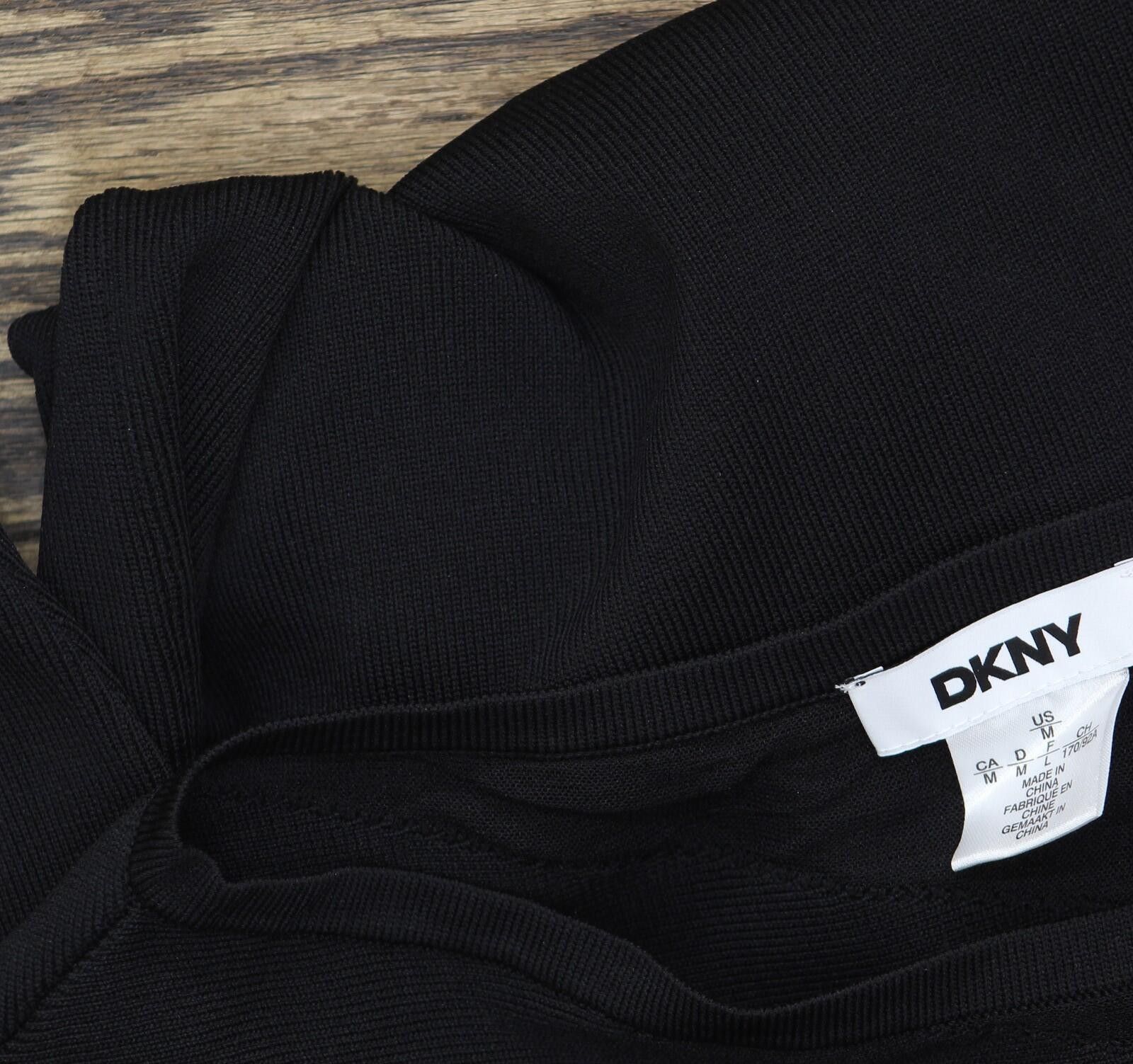 DKNY Nwt Dkny Womens Sweater Mesh Sleeve Dress Dd4hnc35 Black M Size M / US 6-8 / IT 42-44 - 4 Thumbnail