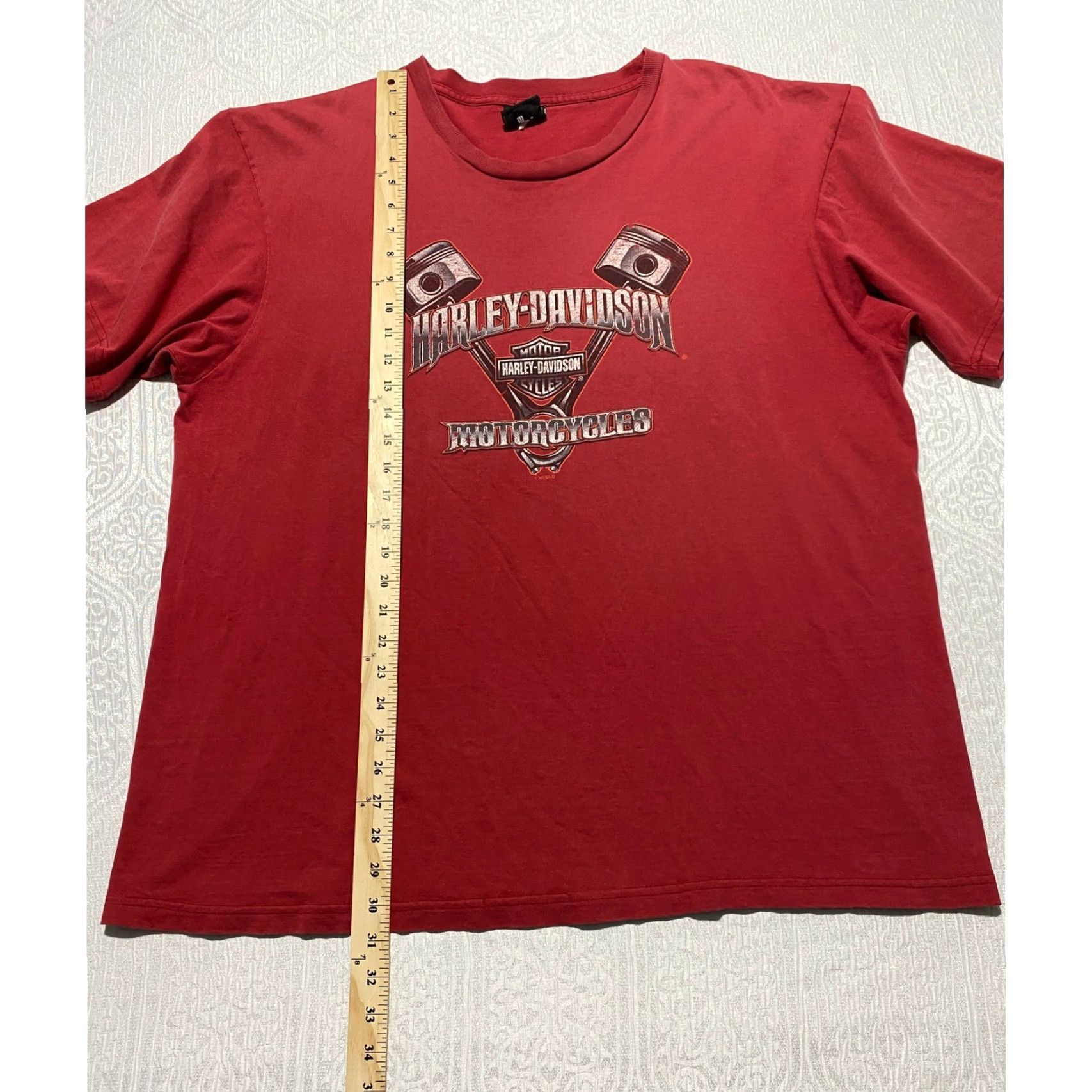 Harley Davidson VINTAGE Harley-Davidson Tee 2XL Red Crew Neck Short Sleeve Pistons Eagle Graphic 2005 Orlando Florida Mens Size US XXL / EU 58 / 5 - 5 Thumbnail