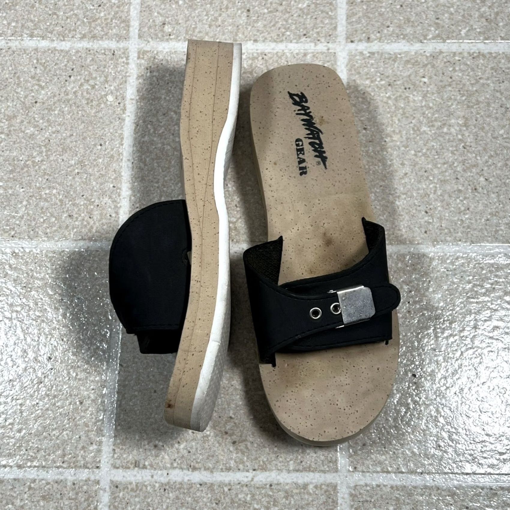 Vintage Baywatch Gear Sandals Women Sandal 7 Black Flip Flop Synthetic Unbranded Shoes Mens? Size US 7 / IT 37 - 3 Thumbnail
