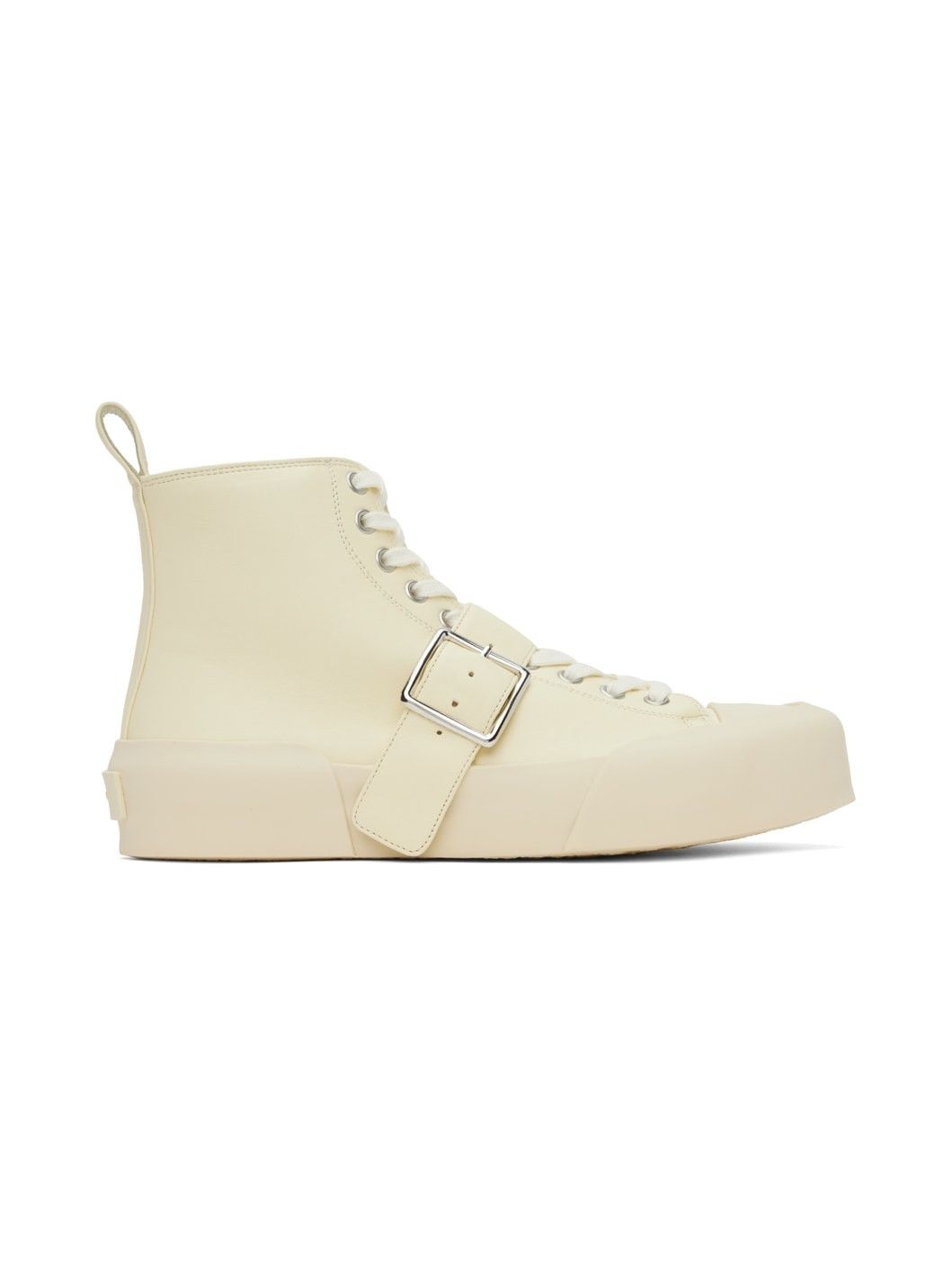 Jil Sander o1y1025 Hi-Top Sneakers in Ivory Size US 8 / IT 38 - 1 Thumbnail