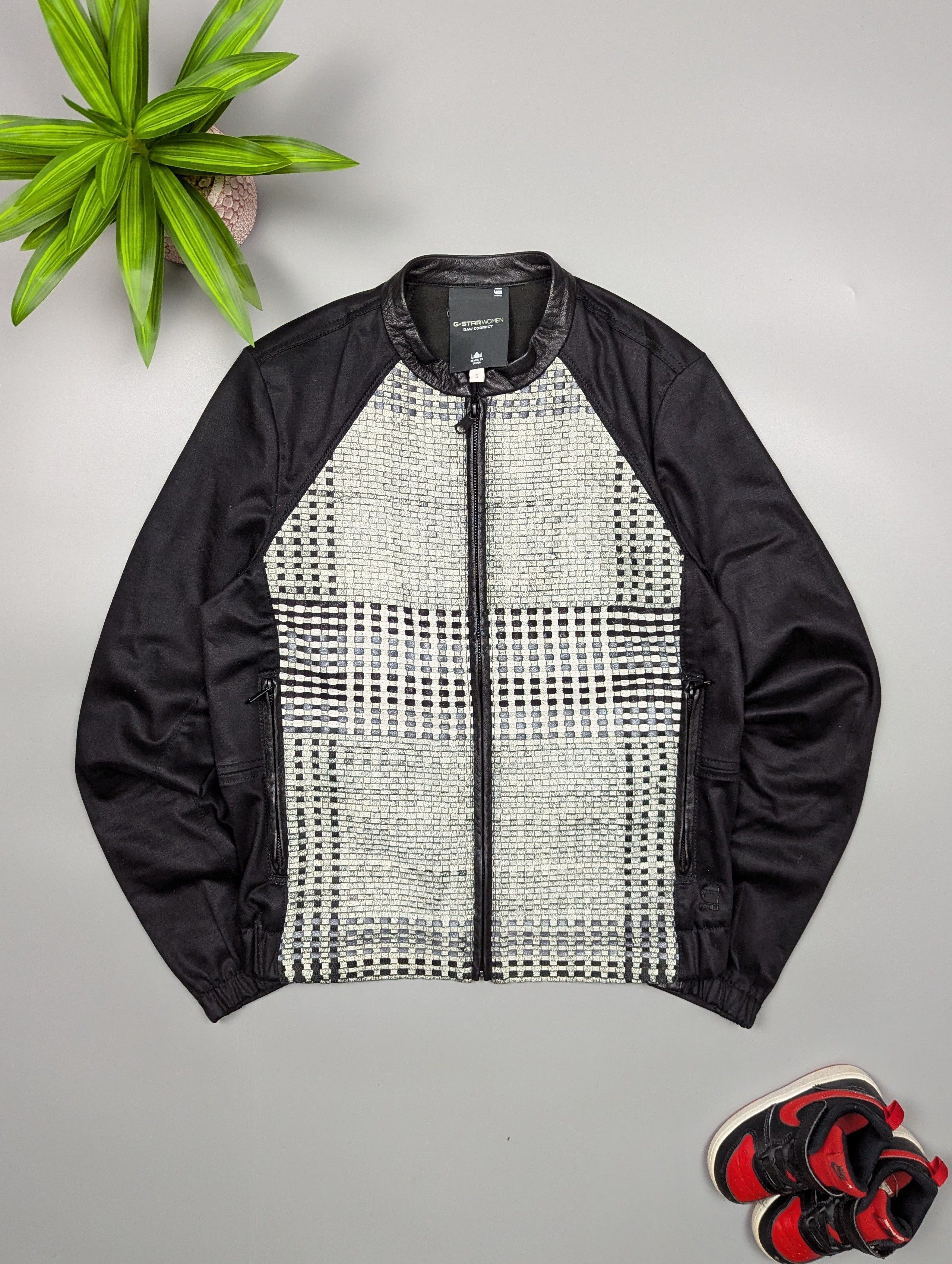 G-Star G-STAR RAW MARRINGTON Leather Biker Motorcycle Bomber Jacket Size S / US 4 / IT 40 - 1 Thumbnail
