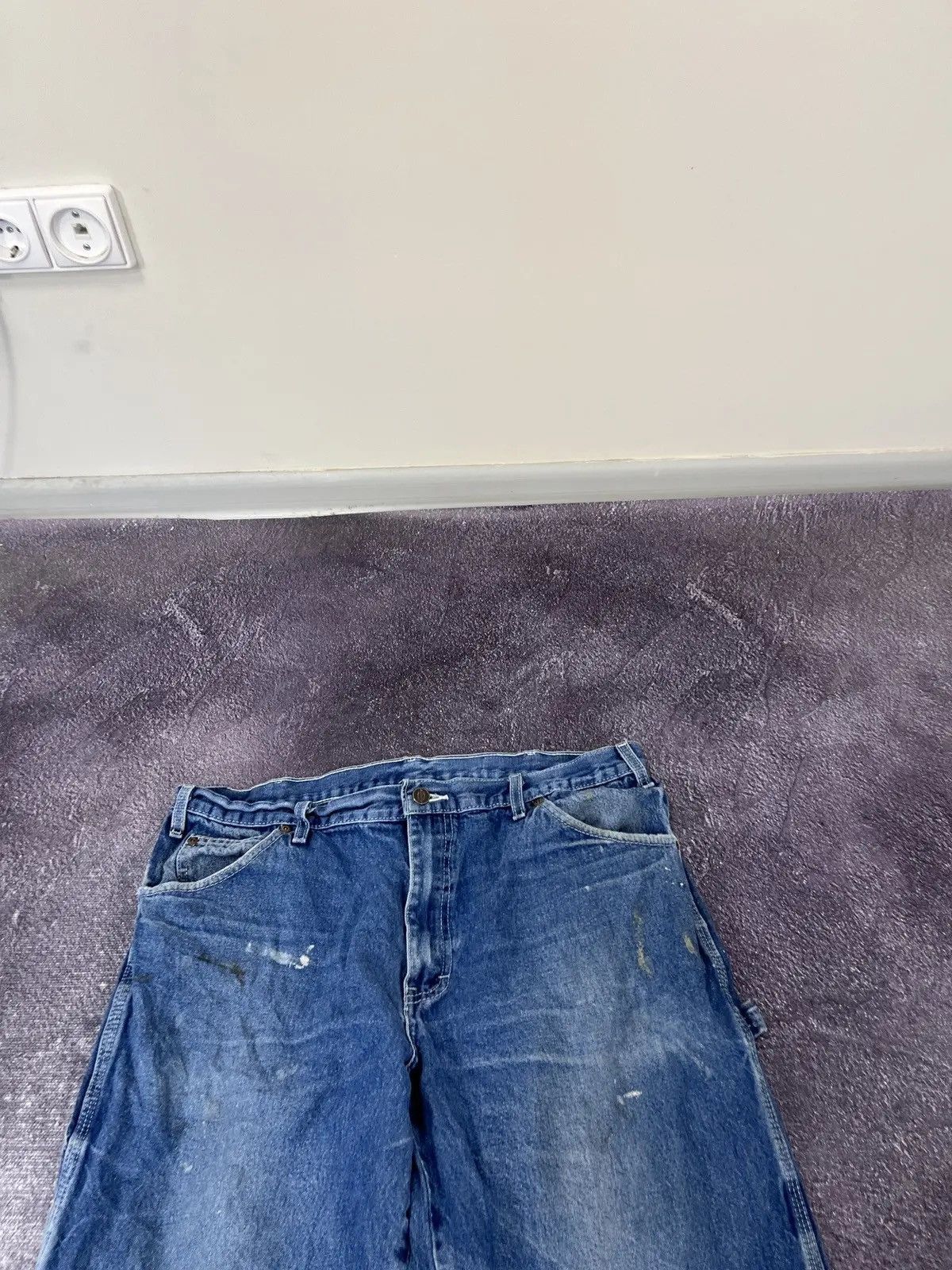 Dickies × Vintage Vintage Dickies Y2K Painted Blue Denim Work Hype Baggy Jeans Size US 36 / EU 52 - 10 Thumbnail