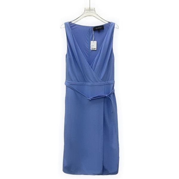 Gucci Gucci Blue Wrap Midi Dress Size M Size M / US 6-8 / IT 42-44 - 1 Thumbnail