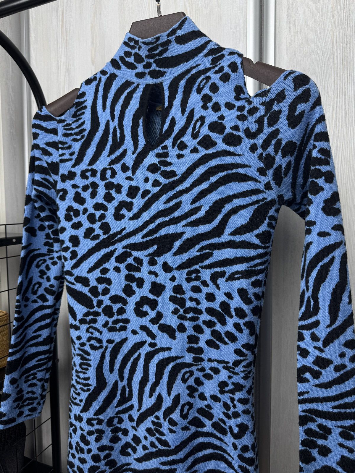 Other Denny Rose Jeans blue leopard pattern bodycon long dress Size S / US 4 / IT 40 - 4 Thumbnail