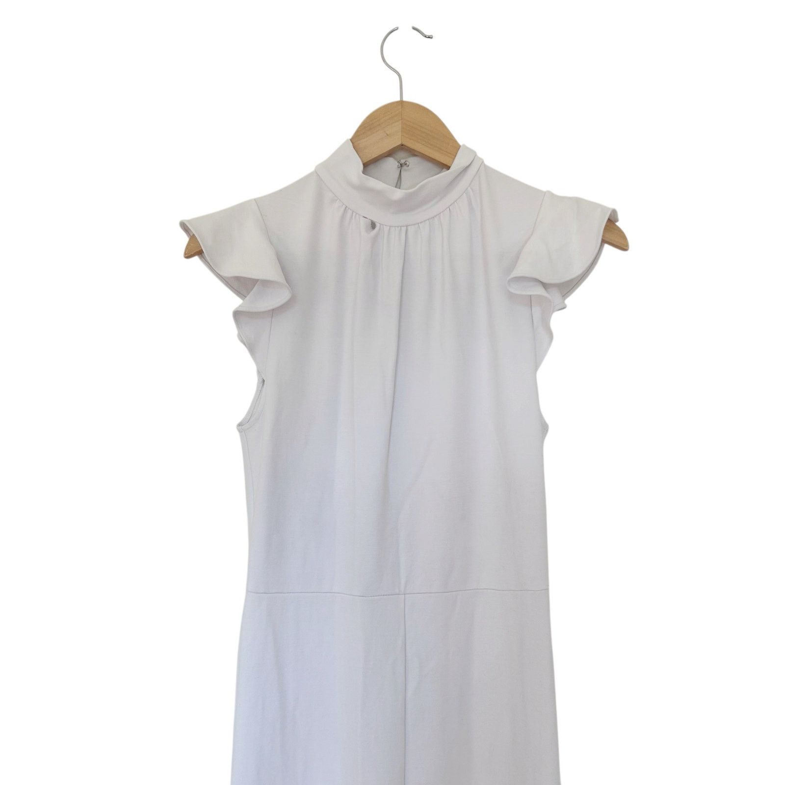 Amanda Uprichard Amanda Uprichard White Flutter Sleeve Jumpsuit Sz M Size 30" / US 8 / IT 44 - 2 Thumbnail
