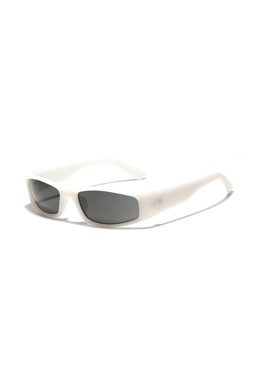 Other Avant Garde Y2K White Jade Rectangle Sunglasses Unisex OS Size ONE SIZE - 1 Thumbnail