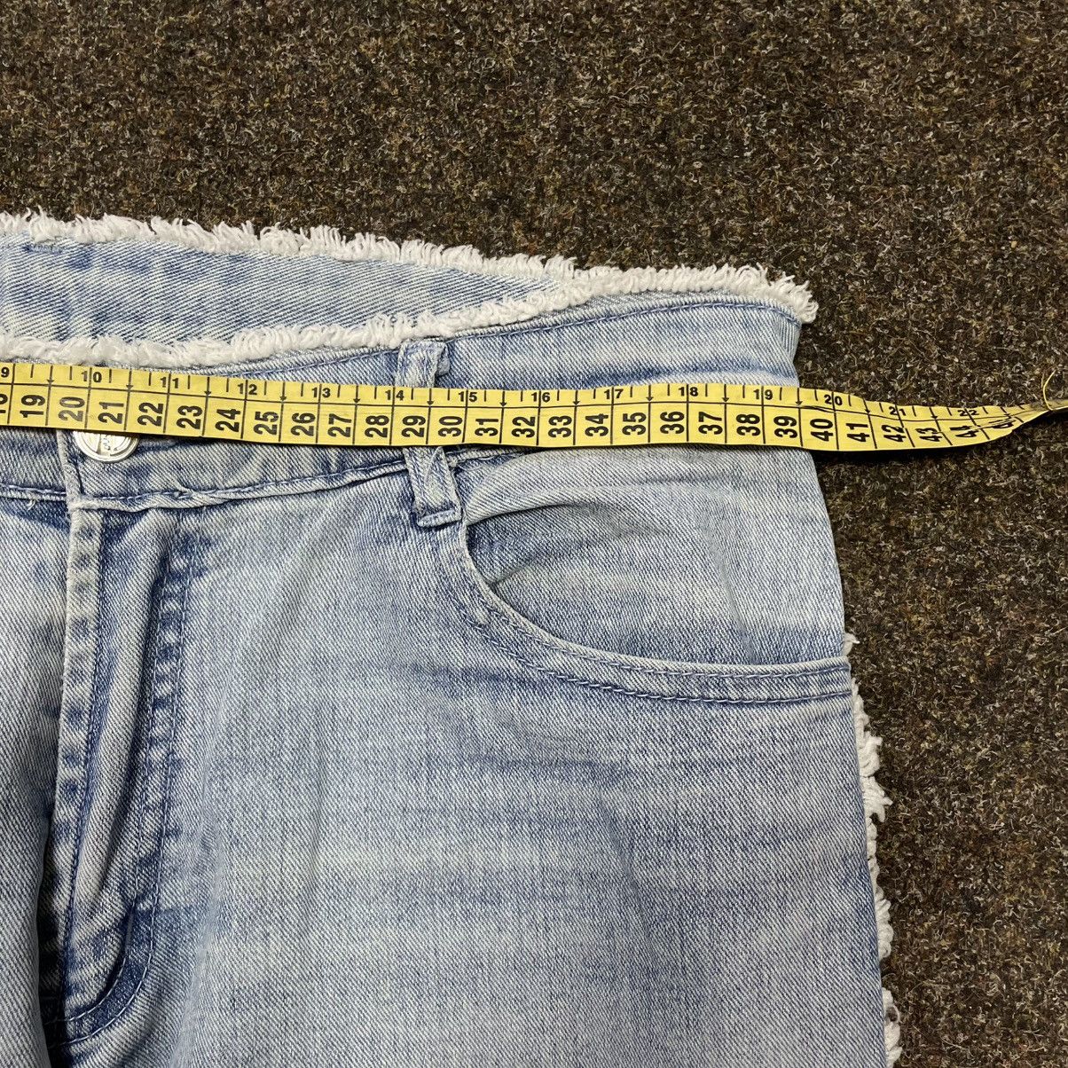Vintage Vintage Y2K Baggy Wide Leg Distressed Jeans Skate Logo 33 Size 33" - 6 Thumbnail