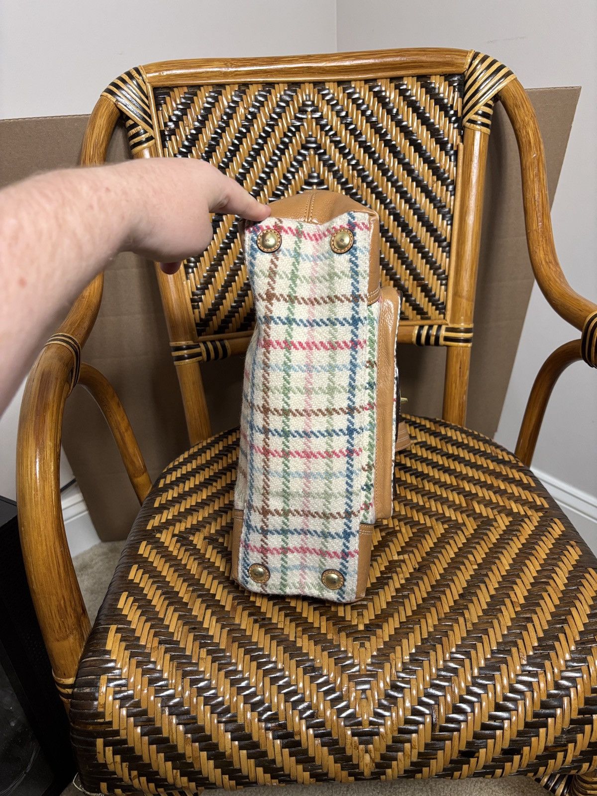 Coach Vintage Coach F13990 Tattersall Plaid Handbag Size ONE SIZE - 5 Thumbnail