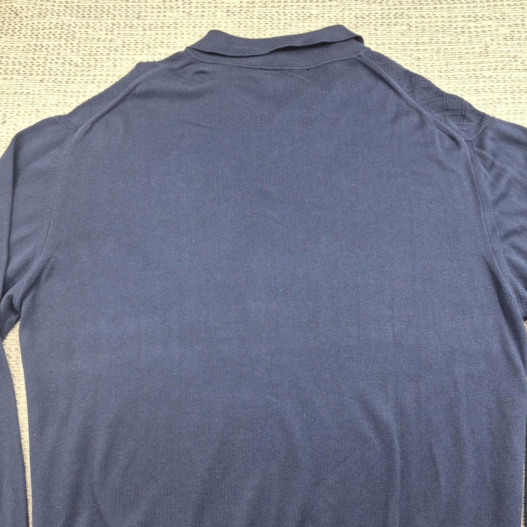 Vintage Toscano Mens 2XL Blue Argyle Knit Pullover Sweater Collared Cotton Rayon Made Italy Size US XXL / EU 58 / 5 - 7 Thumbnail