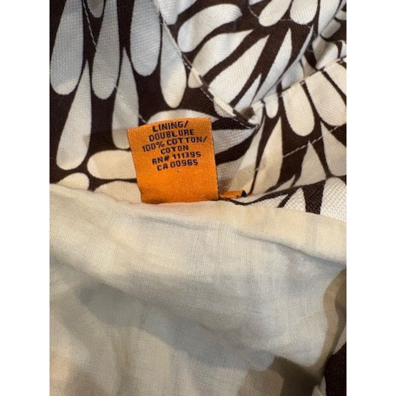 Tory Burch Tory Burch Brown & White Sleeveless Linen Mini Dress Size S / US 4 / IT 40 - 9 Thumbnail