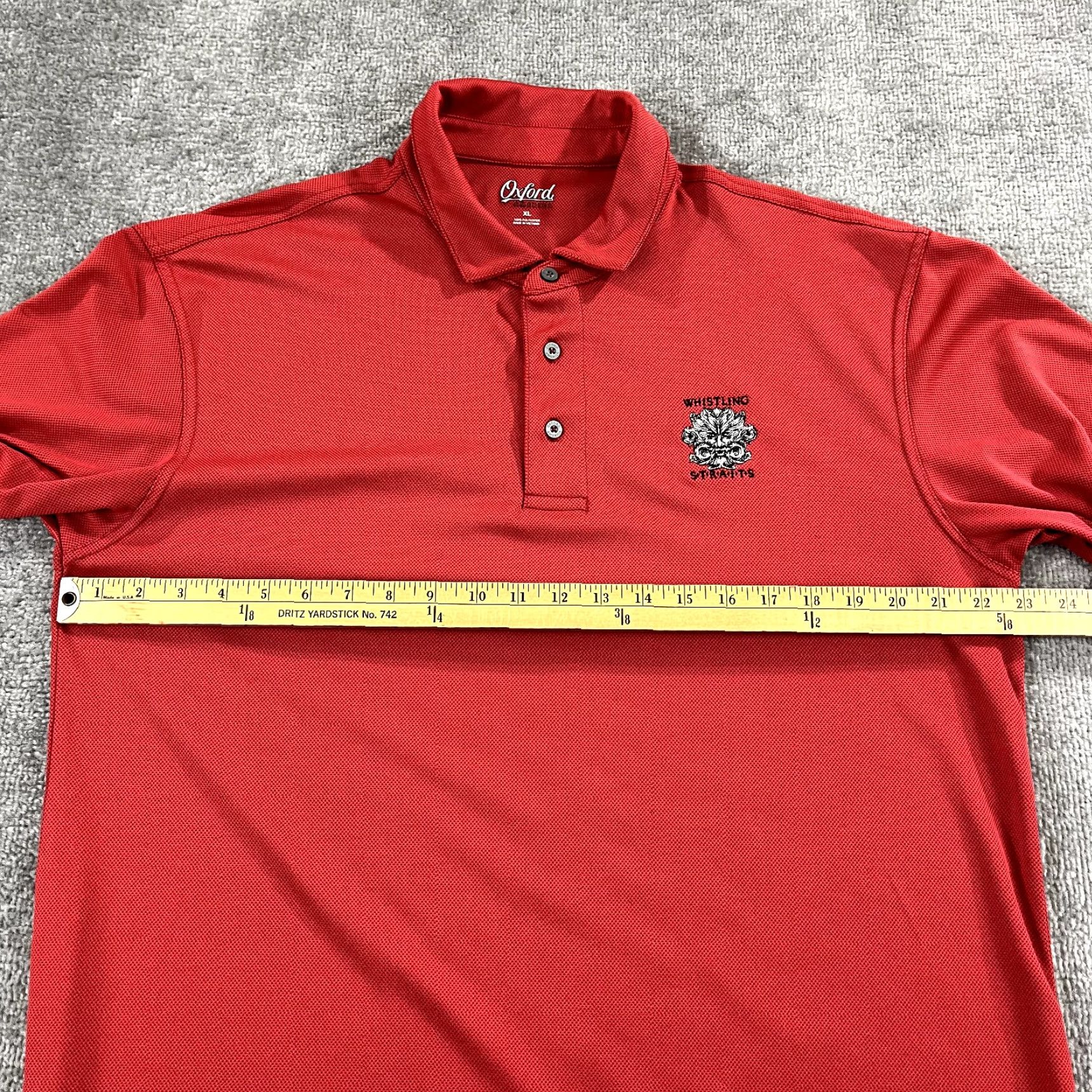 Vintage WHISTLING STRAITS Shirt Mens Extra Large Red Oxford Performance Golf S/S Size US XL / EU 56 / 4 - 5 Thumbnail