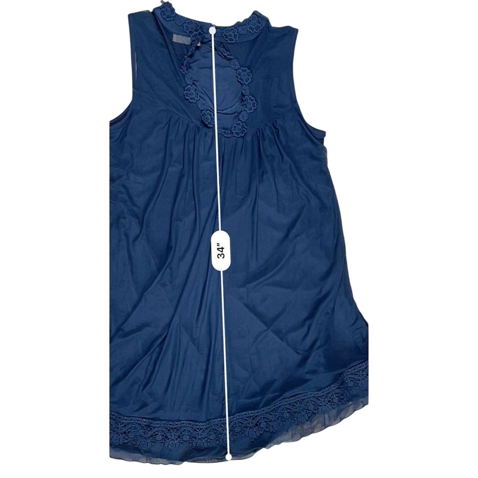 Other Altar'd State Blue Lace Sleeveless Dress MEDIUM Cottagecore Size M / US 6-8 / IT 42-44 - 9 Thumbnail