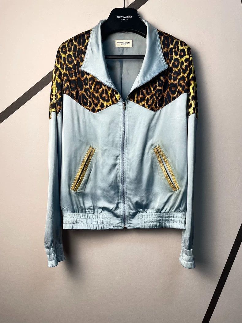 Saint Laurent Paris Saint Laurent Paris Leopard print spliced silk jacket-2506 Size US M / EU 48-50 / 2 - 1 Thumbnail