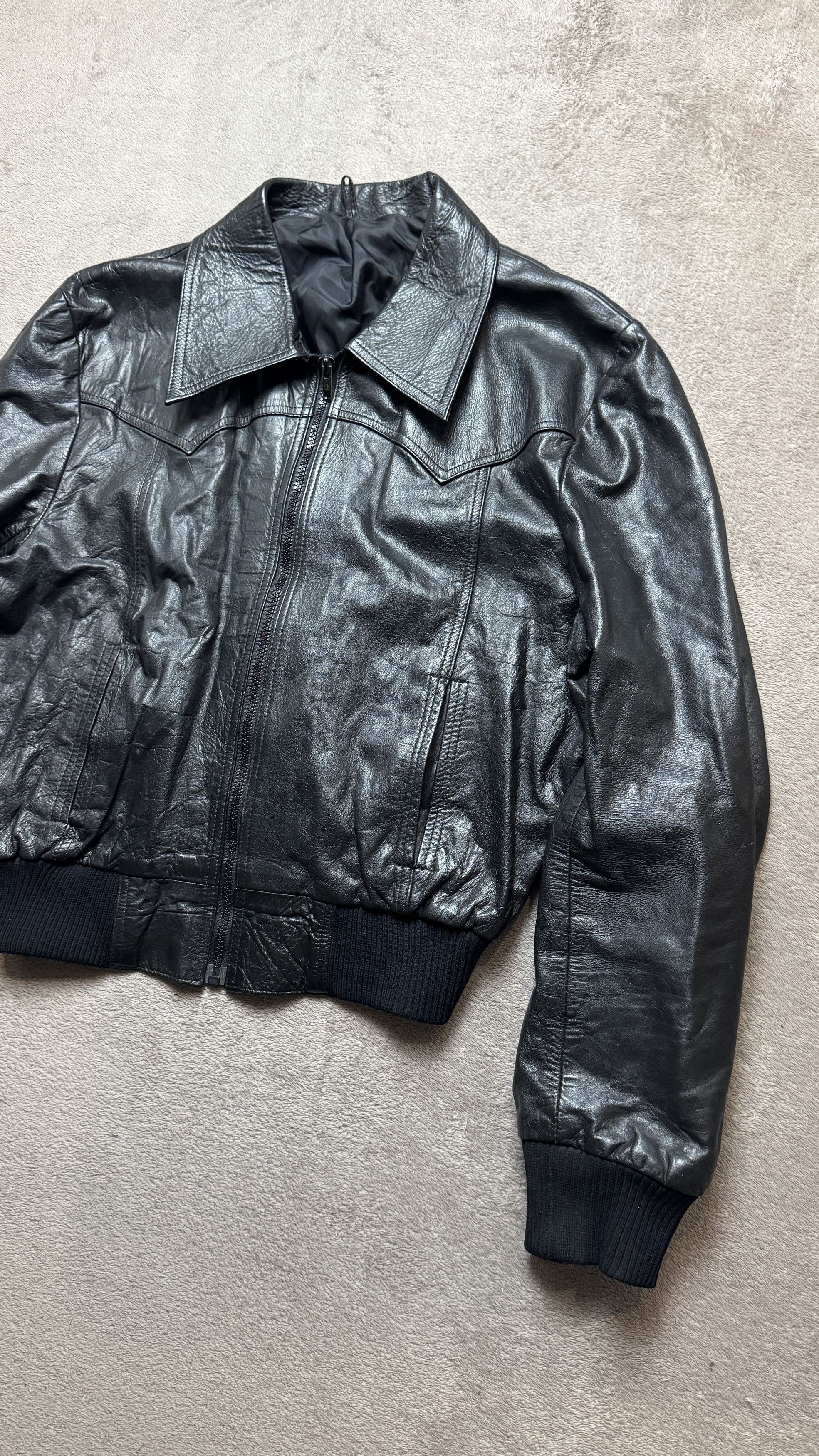 Genuine Leather Y2K Vintage Oversized Leather Bomber Jacket ysl gucci prada Size US S / EU 44-46 / 1 - 3 Thumbnail