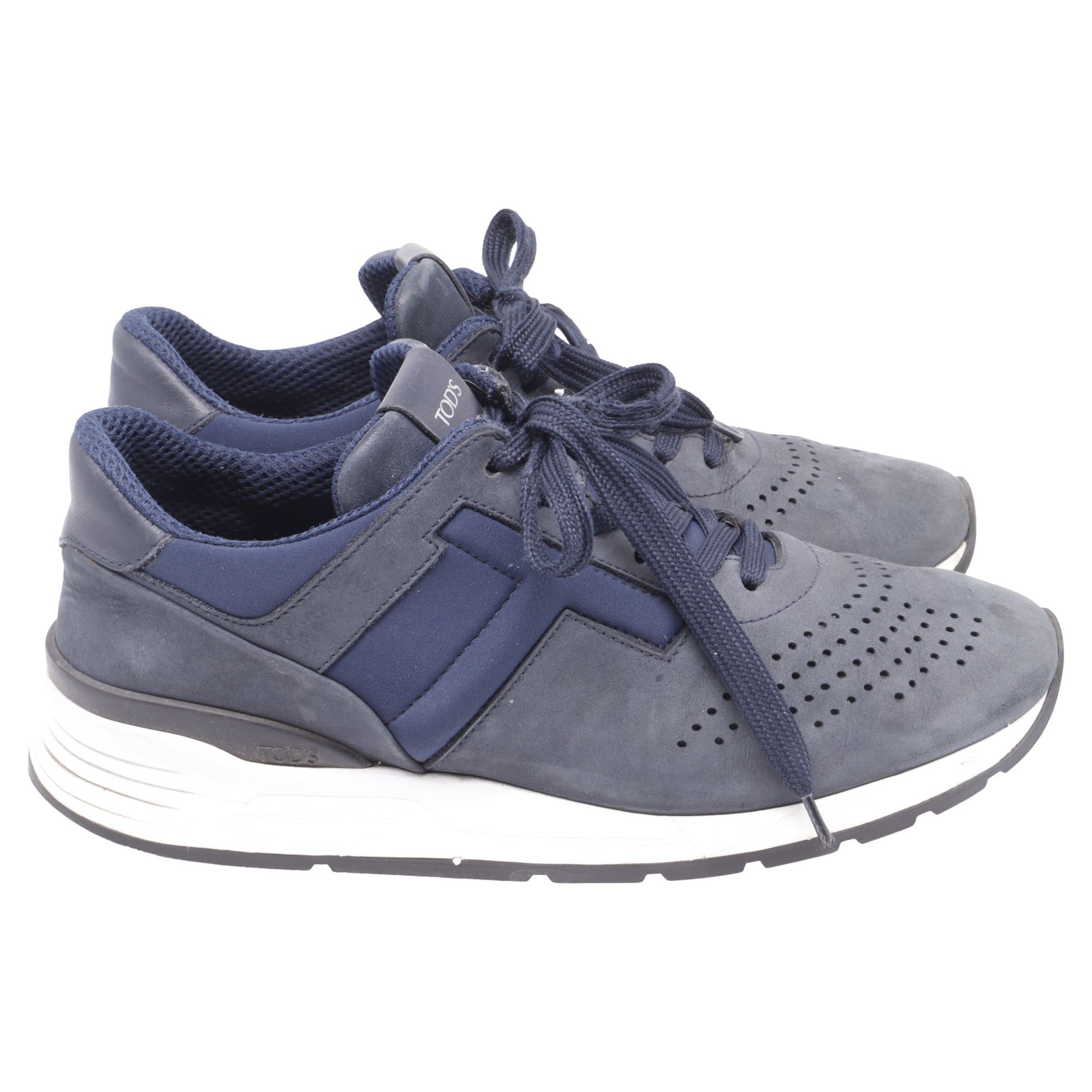 Tod's Tod's Sportivo Low-Top Sneakers Navy Blue Suede and Neopren Size US 8 / EU 41 - 1 Thumbnail