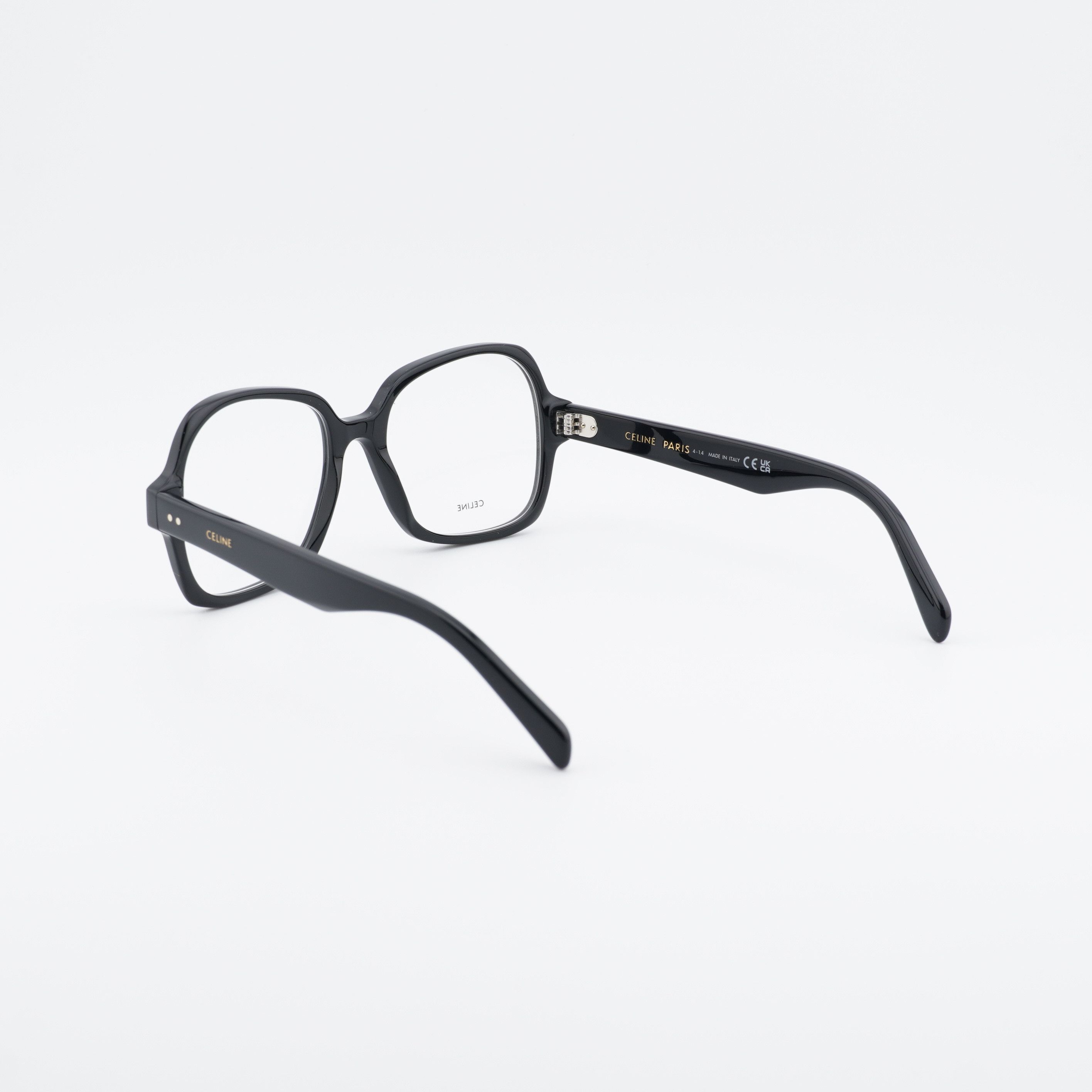 Celine Celine CL50148I 001 Eyeglasses Shiny Black 53mm Square Frame Size ONE SIZE - 4 Thumbnail