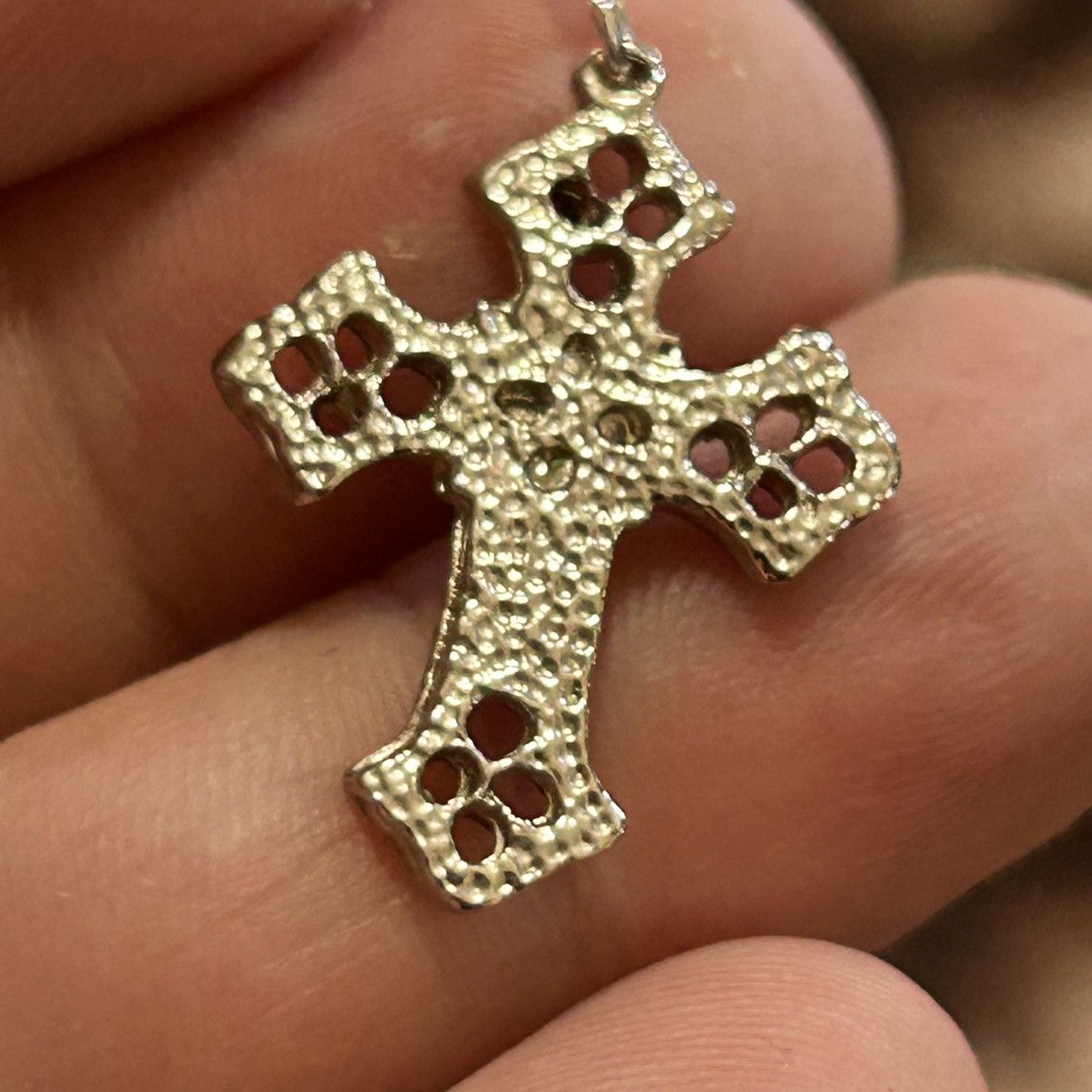 Handmade Handcrafted vintage yin and yang silver cross necklace Size ONE SIZE - 6 Thumbnail