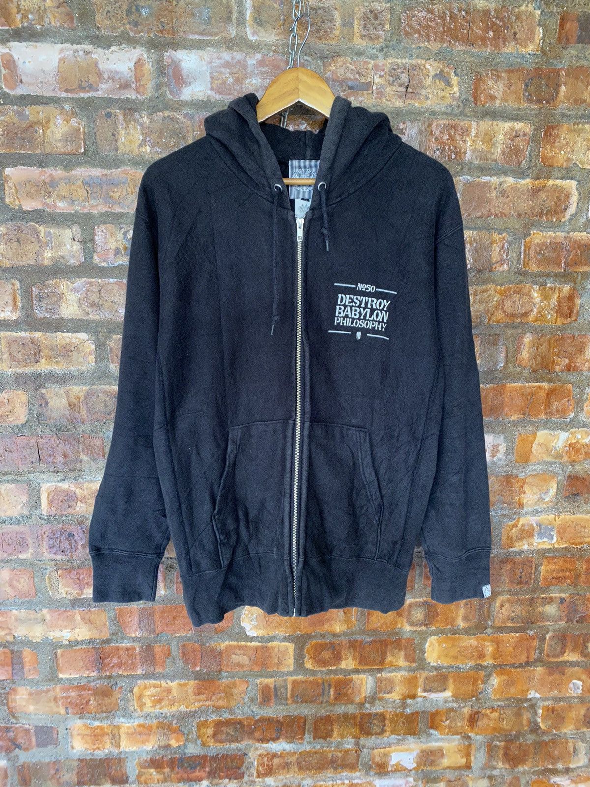 Japanese Brand Vtg 50 Duppies DESTROY BABYLON Heavy Hoodie Size US L / EU 52-54 / 3 - 2 Thumbnail