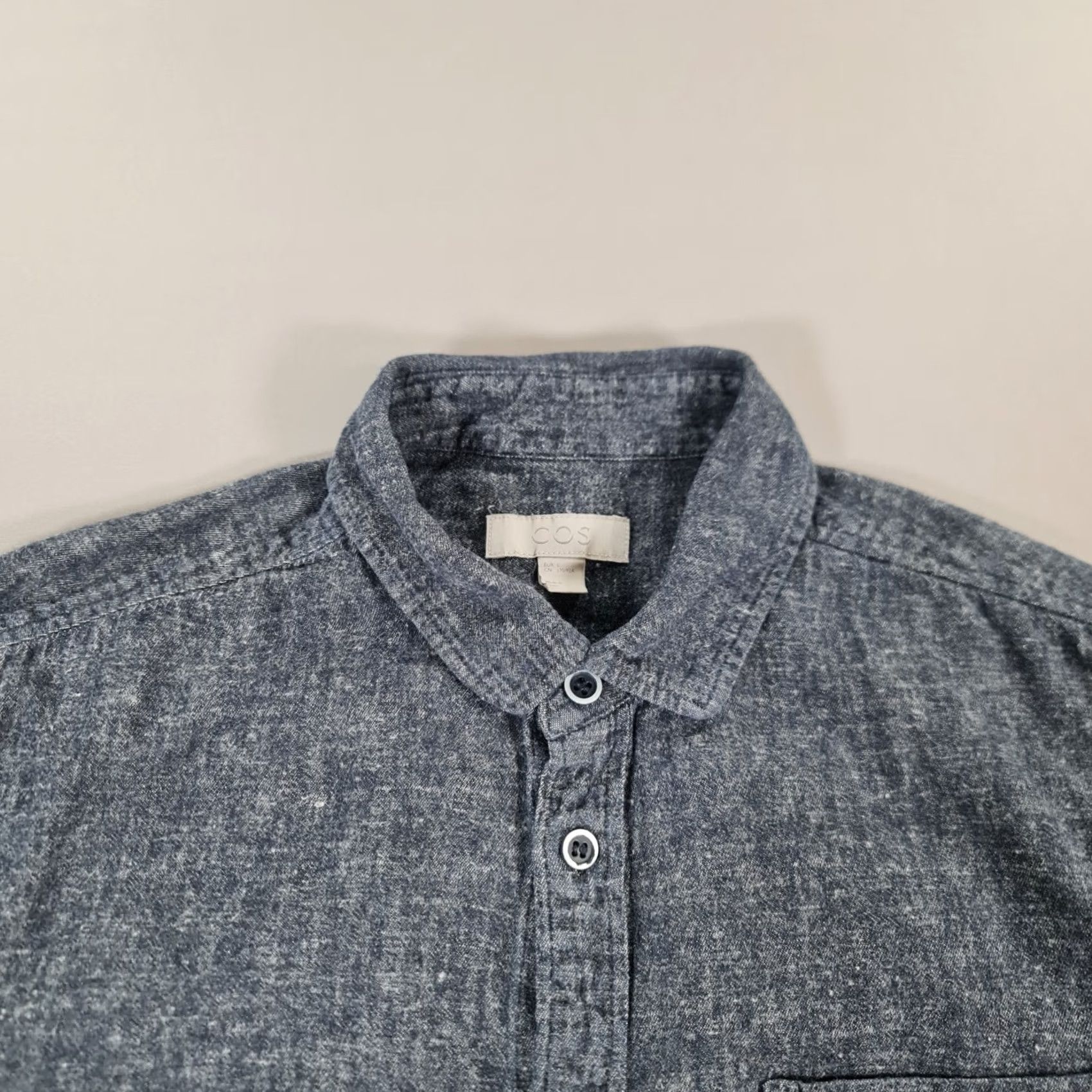 Cos COS Mens Shirt Blue Small Linen Blend Breathable Button Up Summer Holiday Shirt Mens Small Blue Linen Blend Size US S / EU 44-46 / 1 - 2 Thumbnail