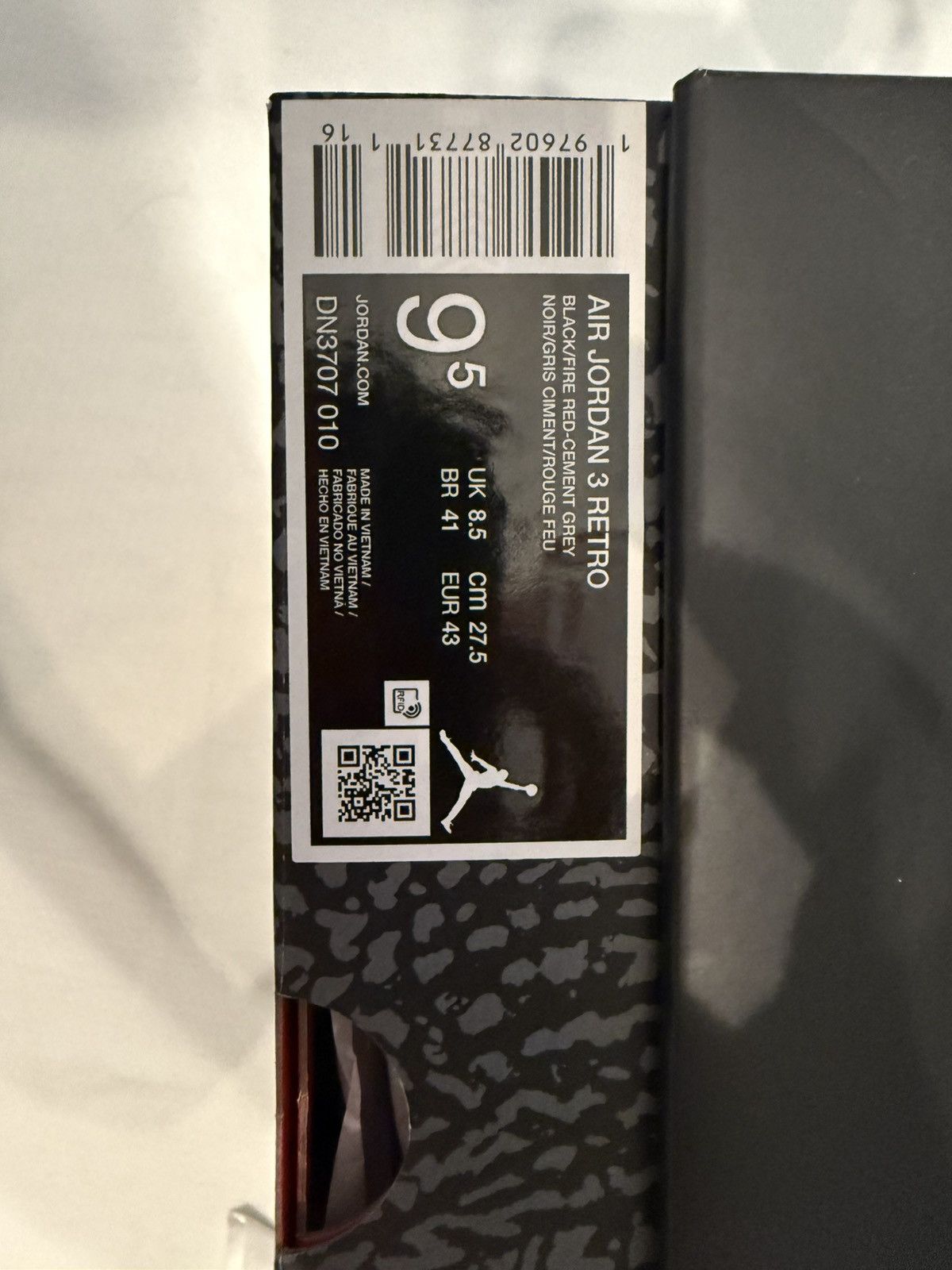 Jordan Brand JORDAN 3 BLACK CEMENT Size US 9.5 / EU 42-43 - 4 Thumbnail