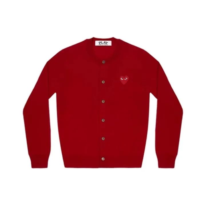 Comme des Garcons Comme des Garçons Play Red Wool Cardigan 0079 Size M / US 6-8 / IT 42-44 - 1 Thumbnail