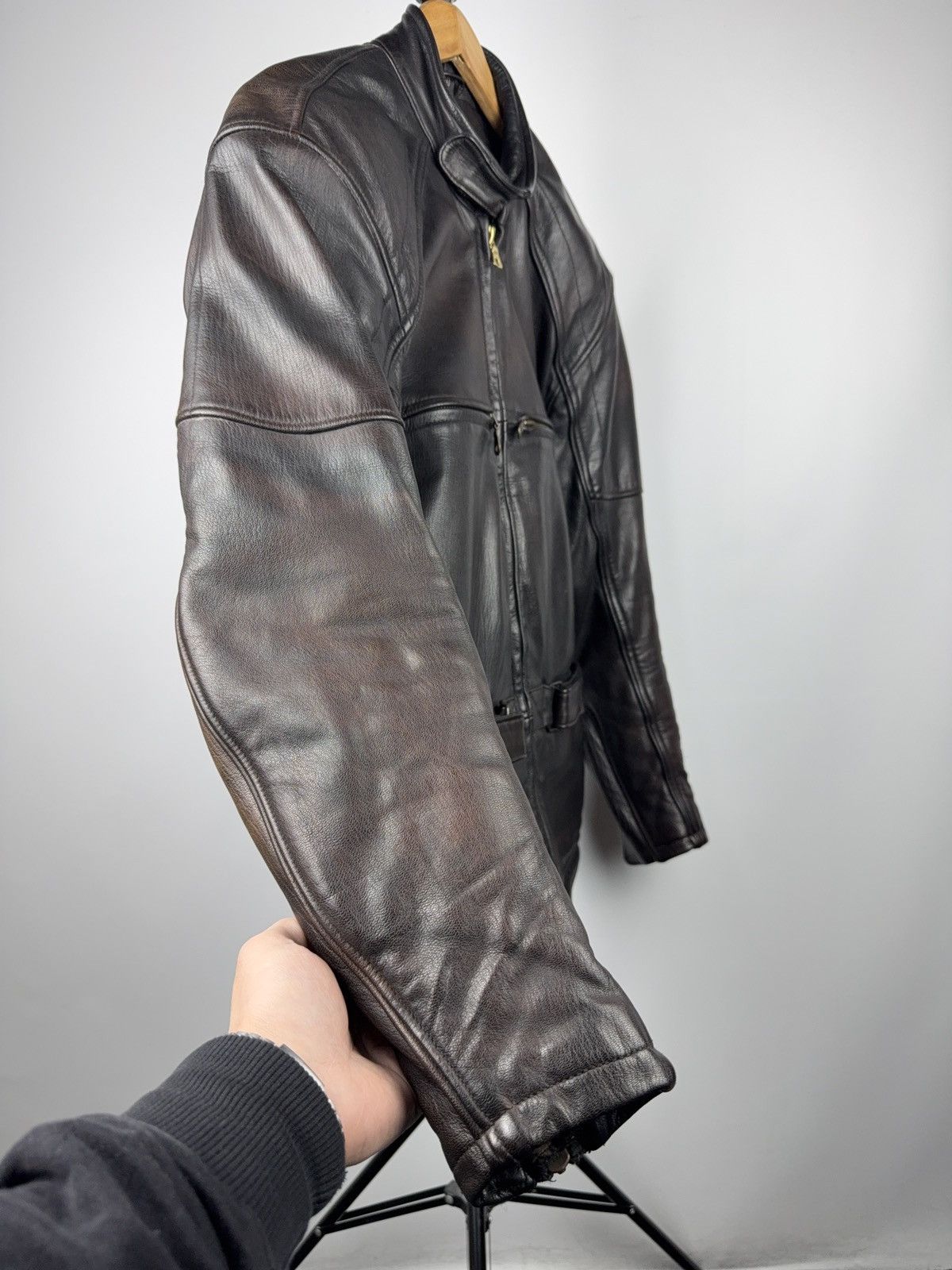 Genuine Leather 90s AJS Biker Moto Leather Motorcycle Jacket Armor Size 50 Size US M / EU 48-50 / 2 - 7 Thumbnail