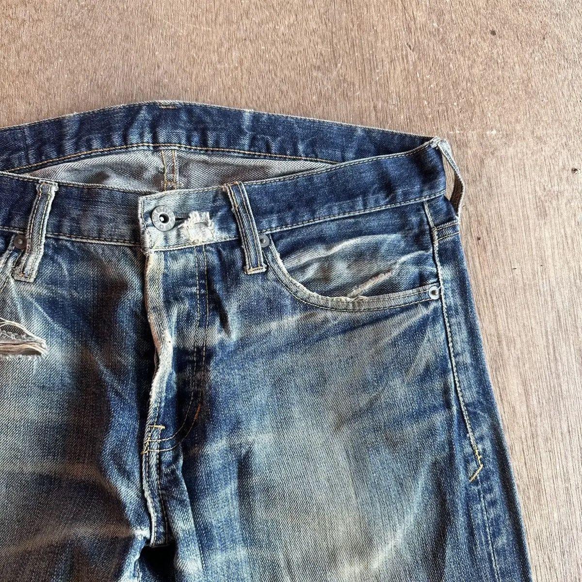Japanese Brand W31 L32 🔥 DISTRESSED DENIM VINTAGE STOOGE&CO. JEANS PANTS Size US 31 - 6 Thumbnail