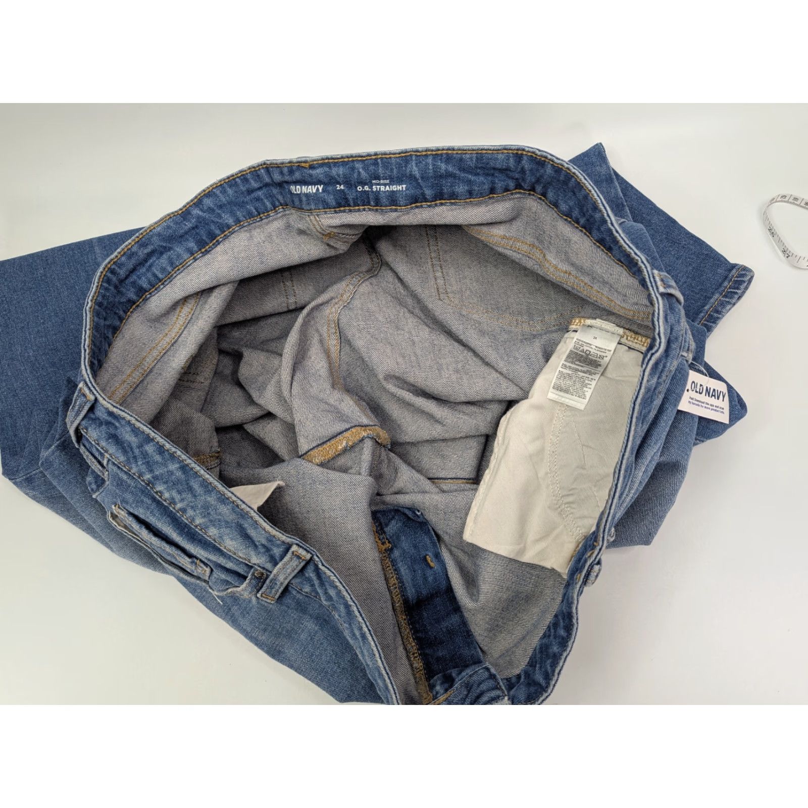 Old Navy Old Navy Jeans Womens 24 OG Straight Blue Mid Rise Ankle 99% Cotton Stretch 1% Spandex/Elastane Regular Size 24 Men/Women? Size 42" / US 20 - 7 Thumbnail