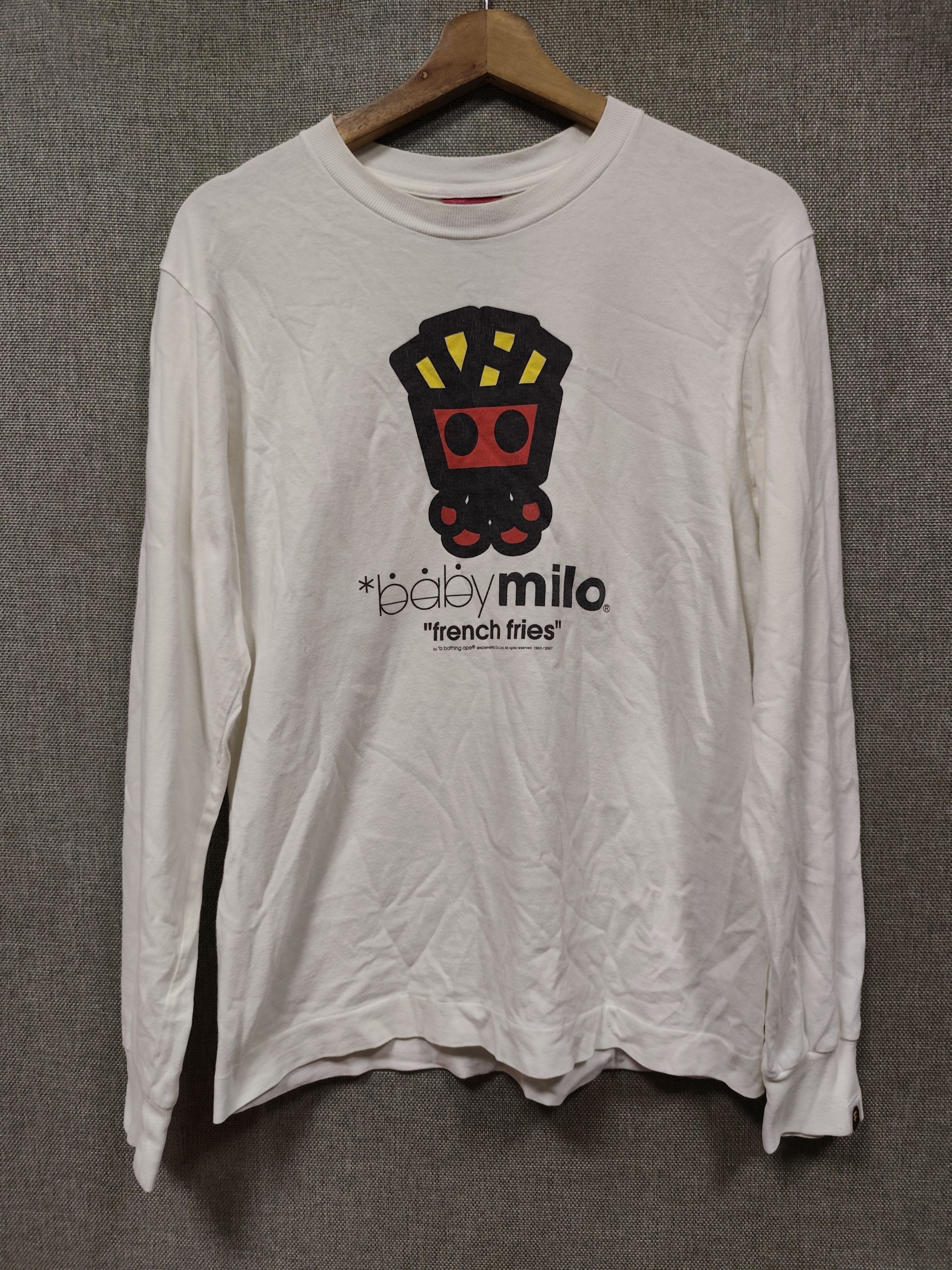 Bape Bape Baby Milo French Fries Long Sleeve Tee Size US S / EU 44-46 / 1 - 1 Thumbnail