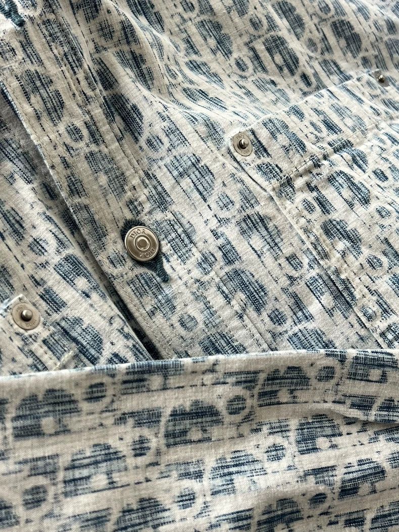 Dior Dior Light blue logo jacquad full printed cotton lapel sin Size US XS / EU 42 / 0 - 4 Thumbnail