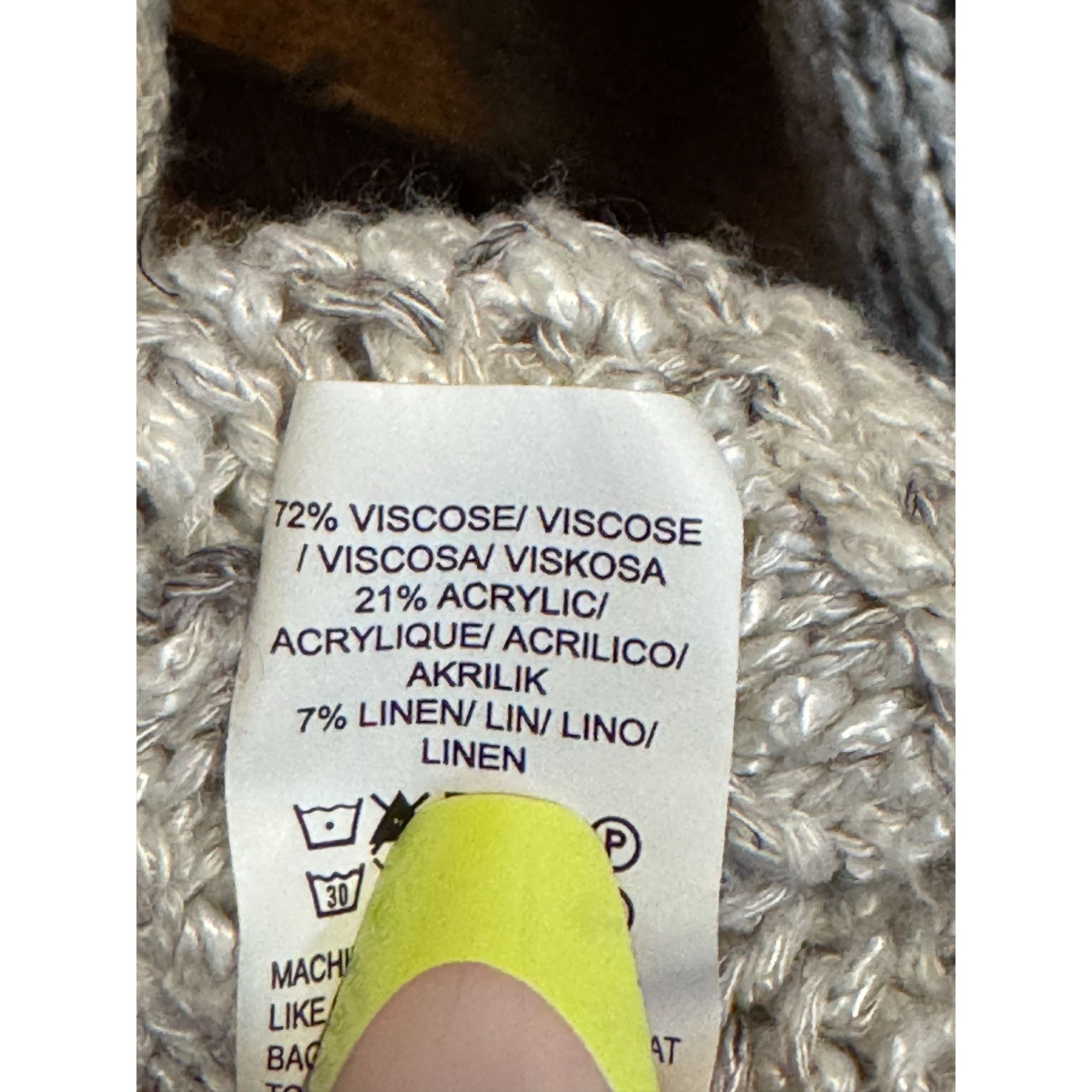 Lucky Brand Lucky Brand Gray Knit V-Neck Sweater 2X Viscose/Acrylic/Line Size XXL / US 16-18 / IT 52-54 - 4 Thumbnail